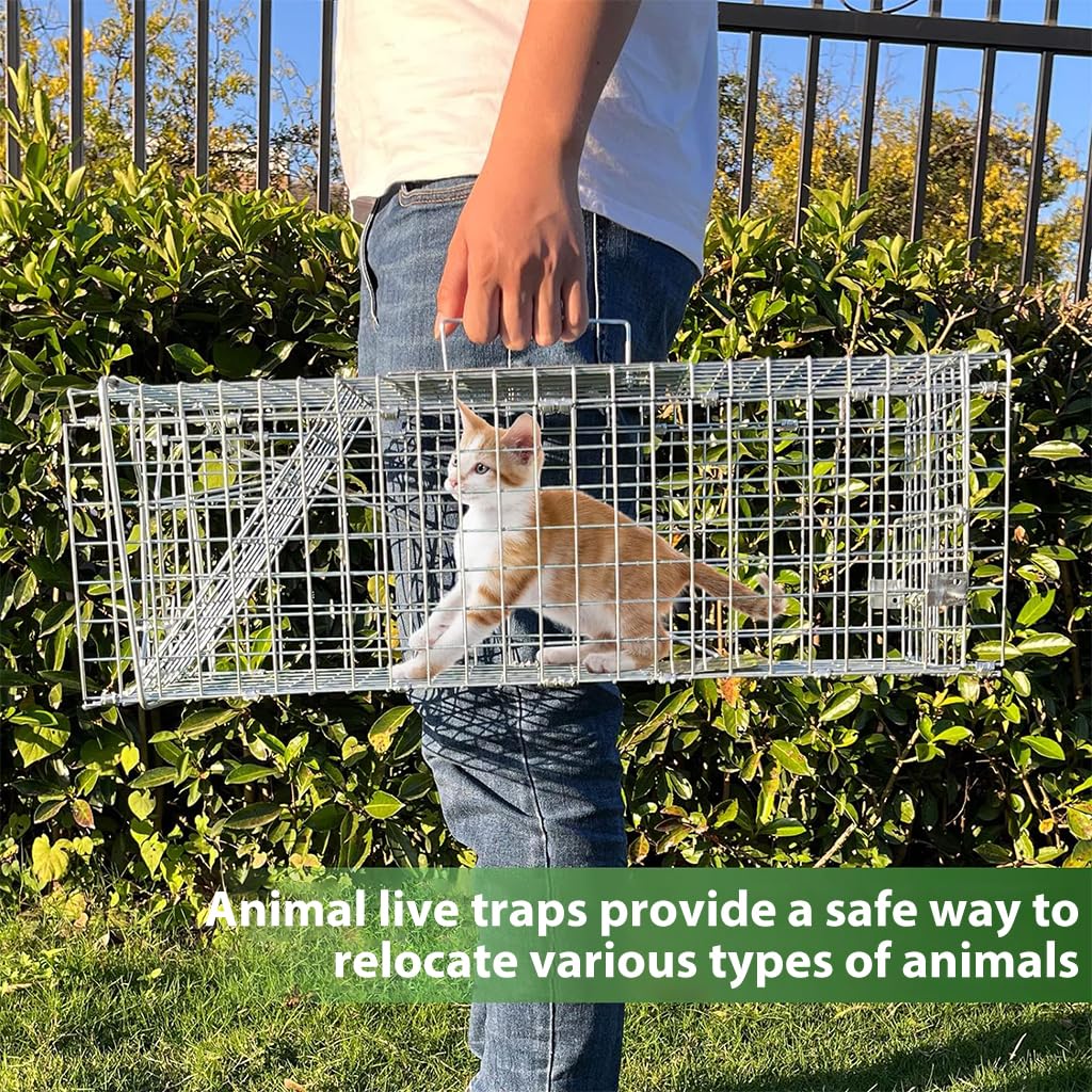 Proberos Live Animal Cage Trap, One-Door Animal Trap forRabbits, Stray Cat, Squirrel, Raccoon, Mole, Release Cage with Handle for Urban Wildlife Rescue 24