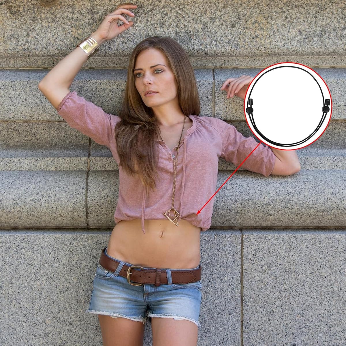 PALAY 2Pcs Crop Tuck Adjustable Waist Band for Crop Top Shirt Tuck Elastic Band Crop Band for Tucking Tops Sweaters T-shirt, Fashion Y2K Style Accessory