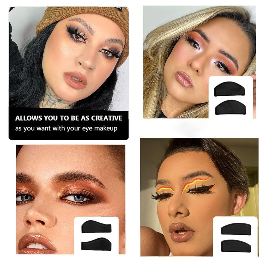MAYCREATE 6 in 1 Eyeshadow Crease Line Kit, Silicone Eyeshadow Palette Tamp, Eyeshadow & Eyeliner Applicator, Lazy Eyeshadows Fixer, Quick Eye Makeup Tool for Beginners