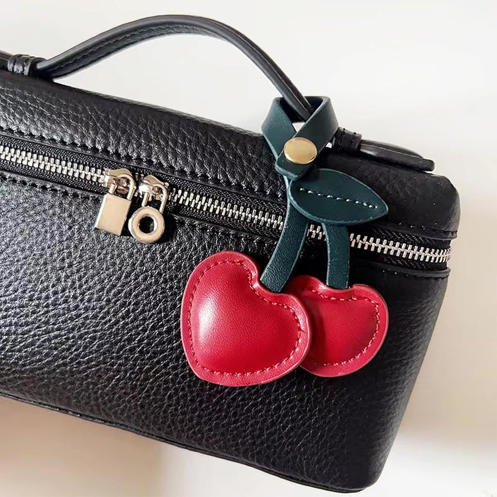 SANNIDHI® Bag Charms Cute Cherry Charm for Purse Handbags Bag Accessories PU Key Chains