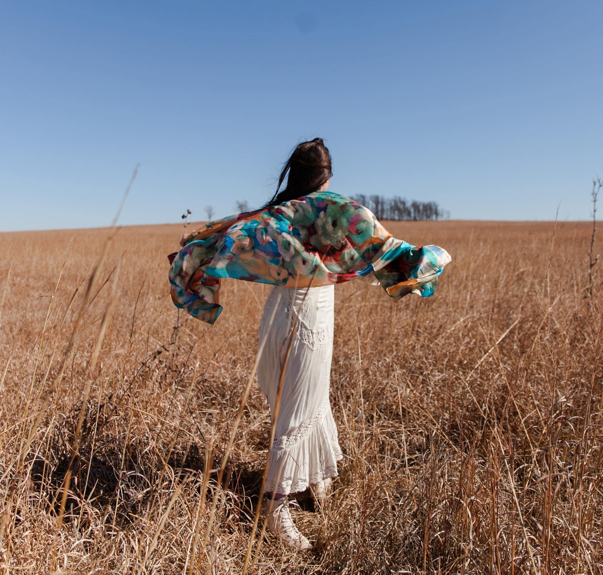 PALAY Long Shawl for Women Satin Silk-Like Scarf Soft Wraps, Stylish Print Oversize Sun Protection Travel Exotic Beach Coverups Scarves (180 * 90cm)