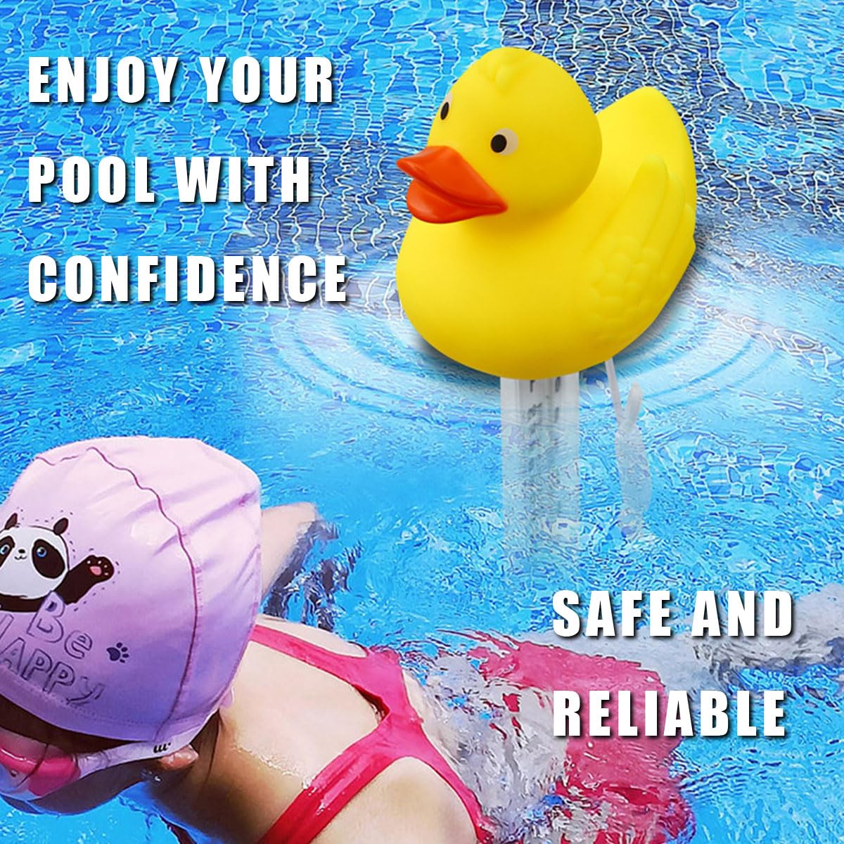 Optifit Floating Pool Thermometer 20-120°F/-10-50°C Baby Bath Tub Water Thermometer Cartoon Duck Water Thermometer Water Temperature Monitor for Bath Tub, Swimming Pool