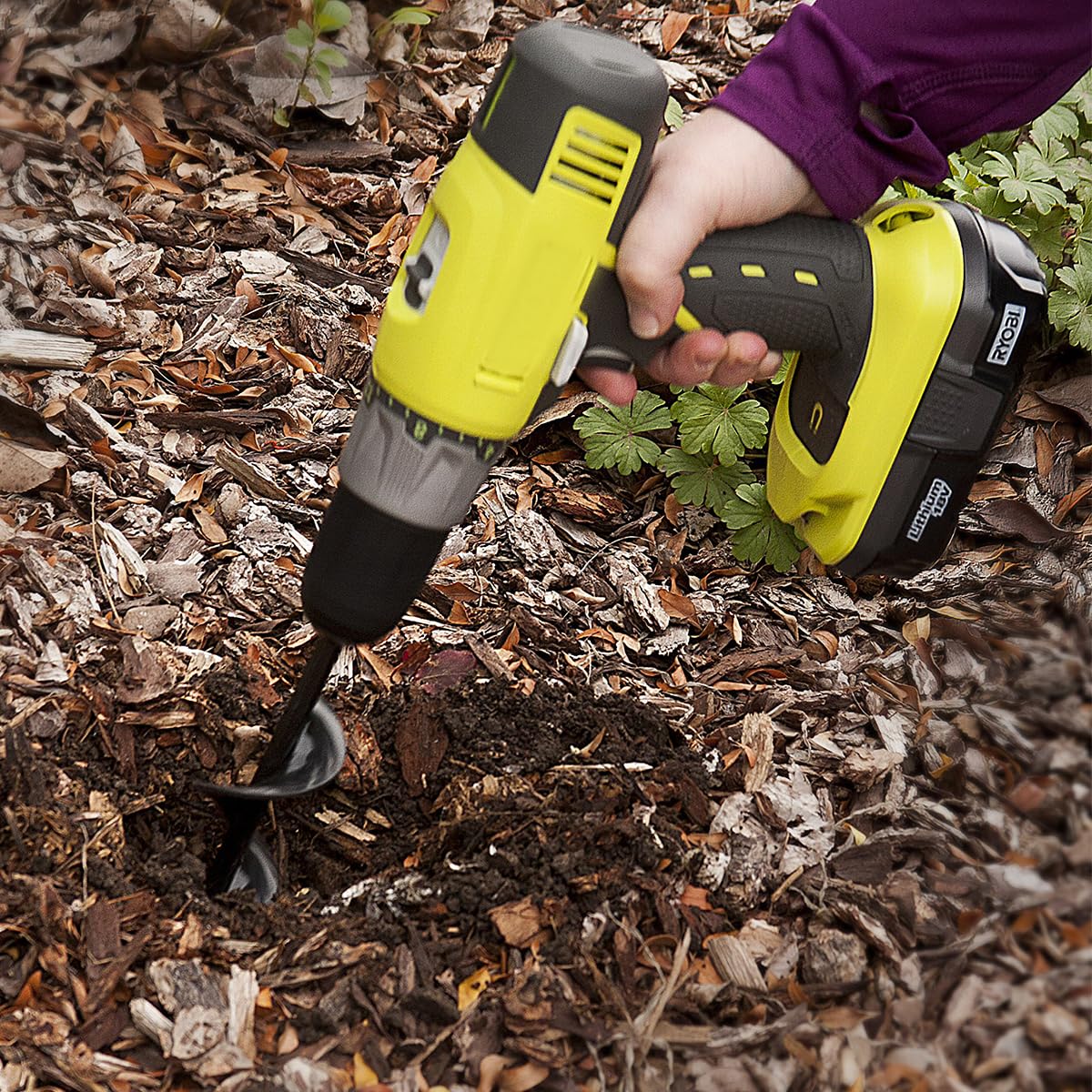 Optifit 2pcs Auger Drill Bit for Planting Gardening, 1.6 x 16In & 3.5 x 16In Twist Drill Bit, Carbon Steel Twist Drill Bit, Suit for 3/8