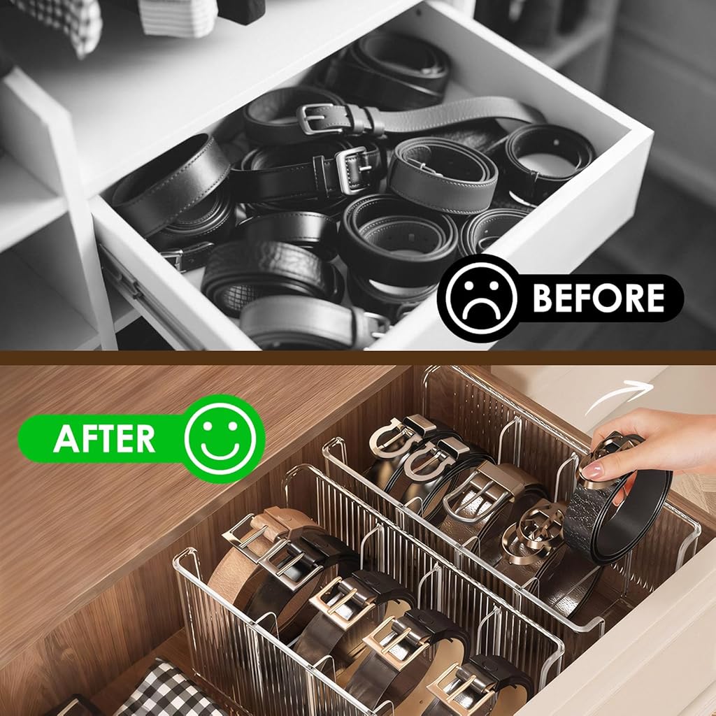 HASTHIP® 2PCS Belt Organizer for Closet & Drawer