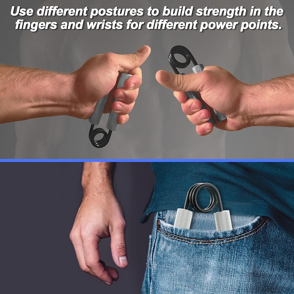 Proberos® 50-350lbs Adjustable Hand Grip Strengtheners Set 7-In-1 Hand, Wrist & Forearm Strengthener with Aviation Aluminum Alloy Build, Foam Overgrips for Comfort, Portable for Gym, Office & Travel