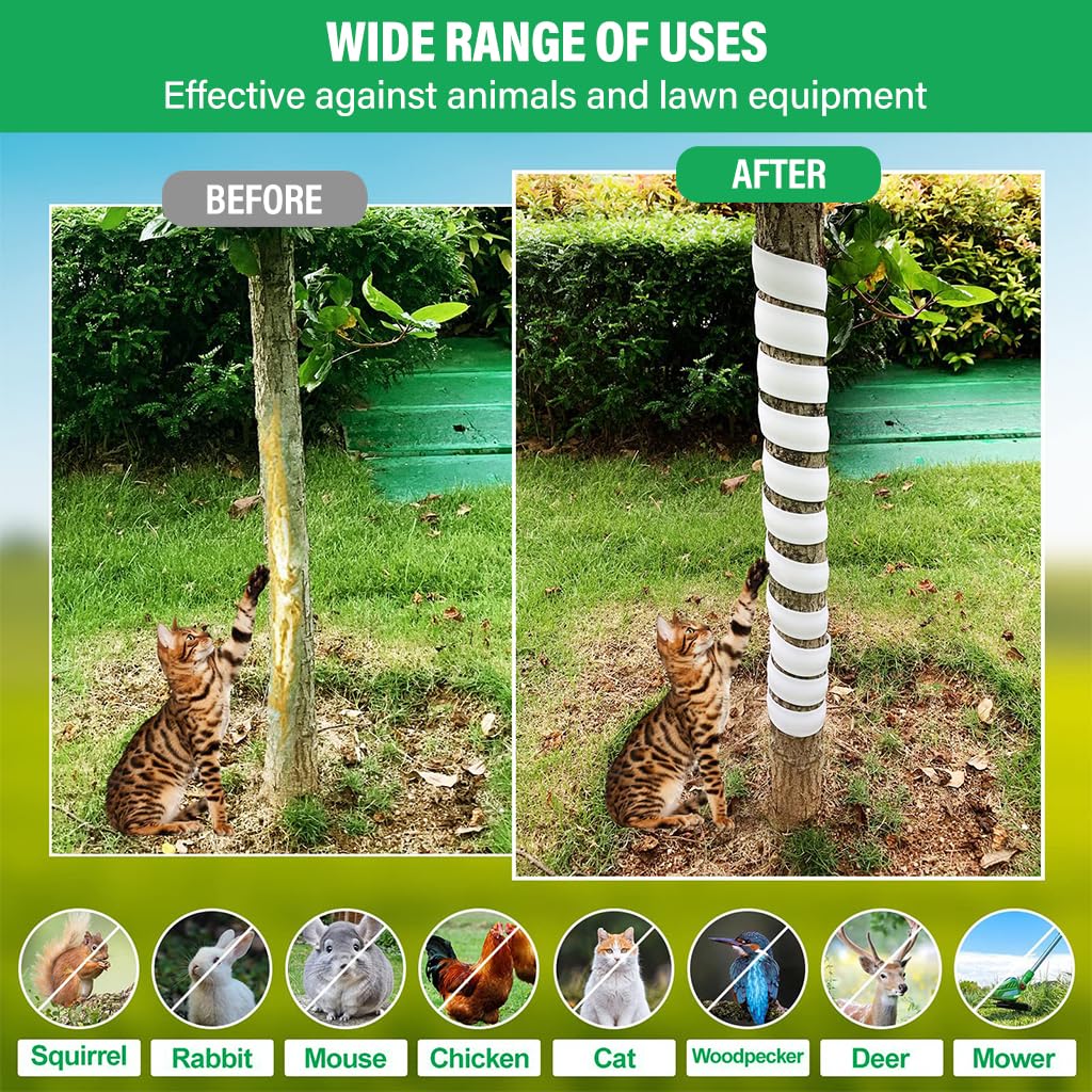 HASTHIP 2Pcs Saplings Protector Plastic Tree Guards Tree Branch Protector 15.7 Inches Protector for Saplings Spiral Tube Wraps Saplings Guard Plastic Saplings Tree Guards