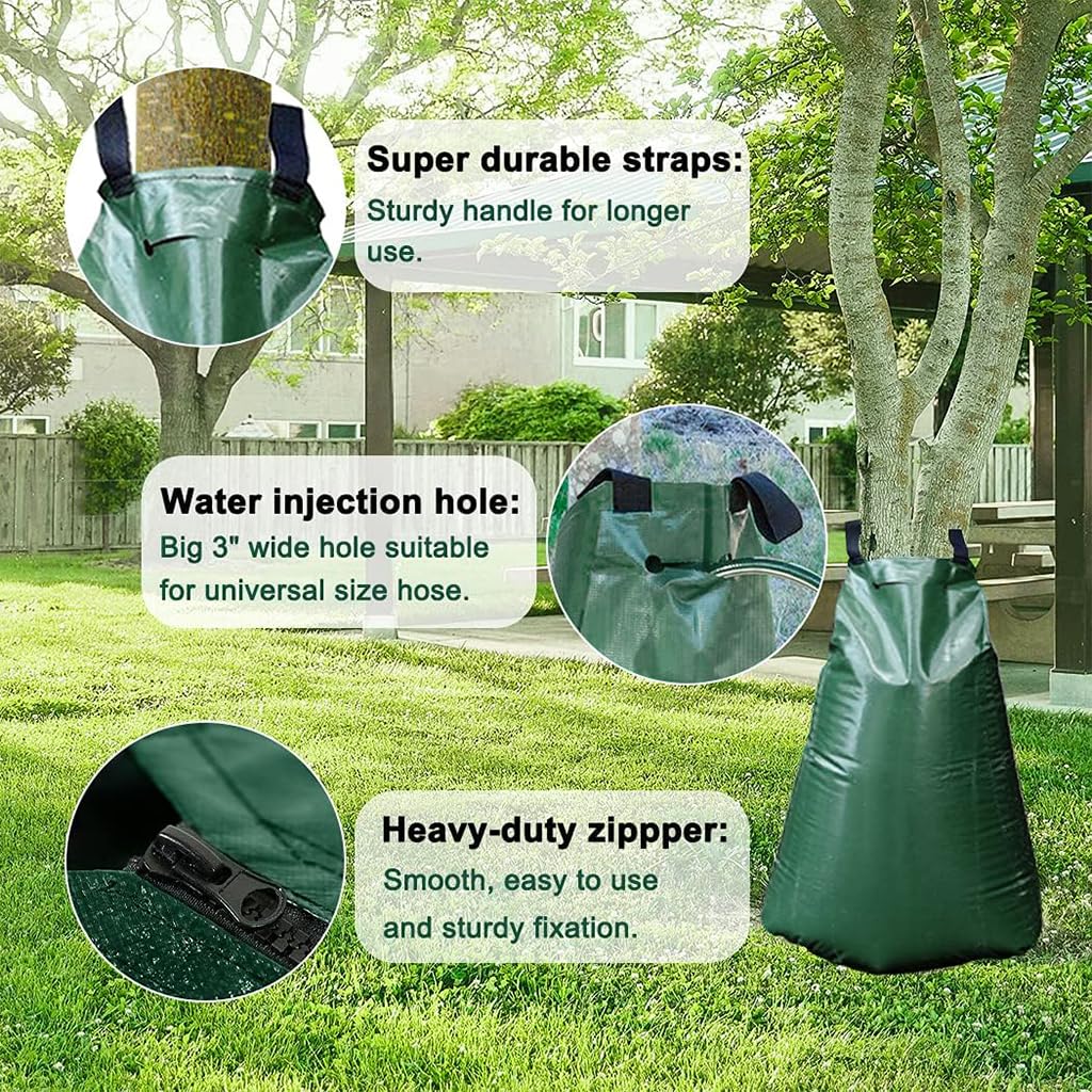 HASTHIP 90L Tree Watering Bag, PE Wear-resistant Slow Release Watering Bag for Newly Planted Trees and Shrubs, Splicable Plant Life Support Water Bag