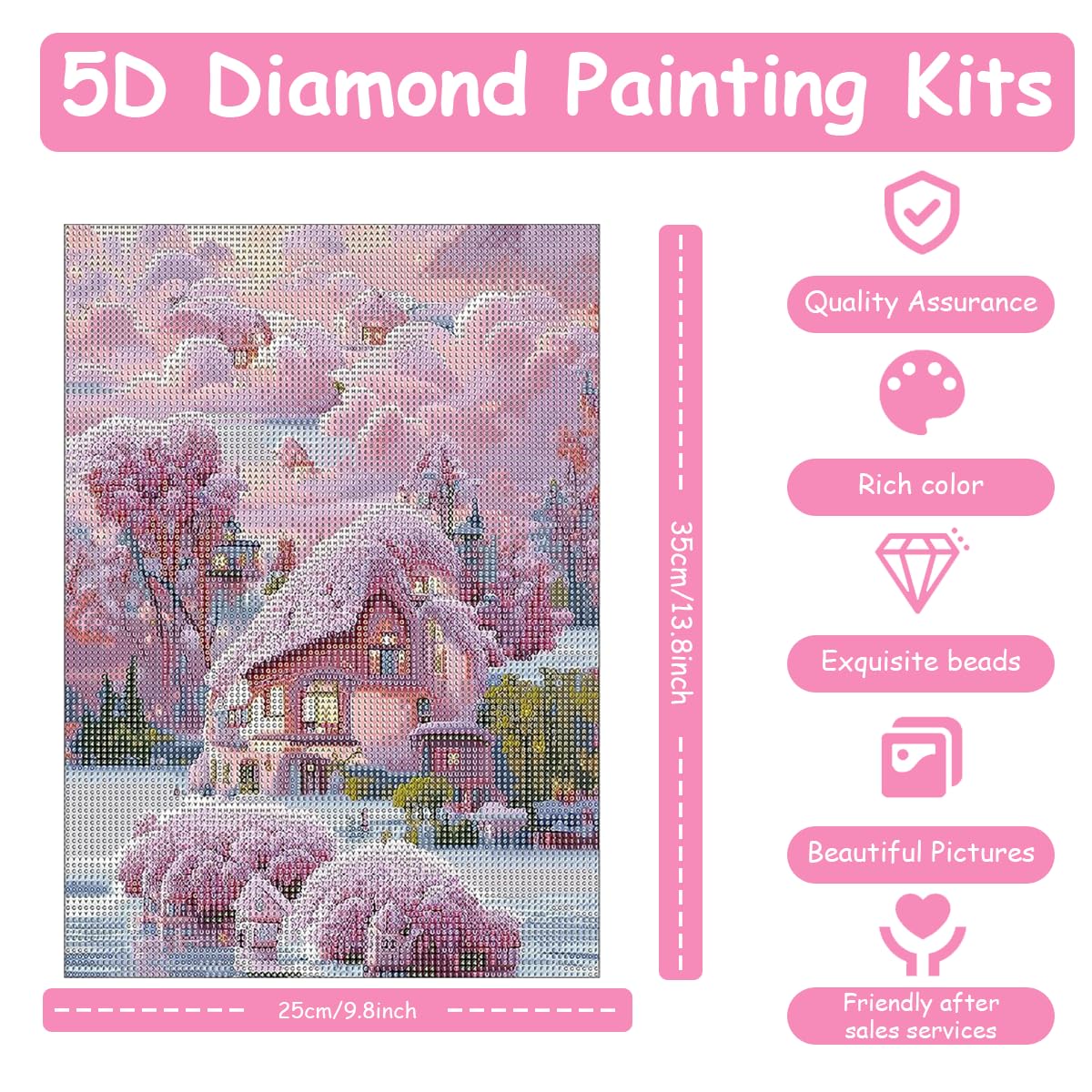 HASTHIP Diamond Painting Kit, 12x16inch Aesthetic Wonderland Diamond Painting, 5D Diamond Painting Kit for Adults & Kids, Very Suitable for Home Leisure and Wall Decoration, Gift for Kids and Adults