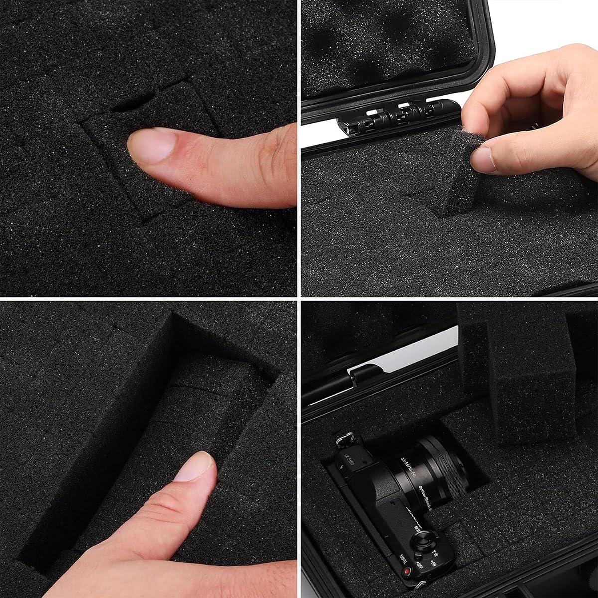 Serplex® Waterproof Hard Carry Case Bag Tool Case With Pre-cut Sponge Storage Box Safety Shockproof Organizer Hardware Tool Box Empty Hard Case for Jewelry, Camera Accessories, Electronics