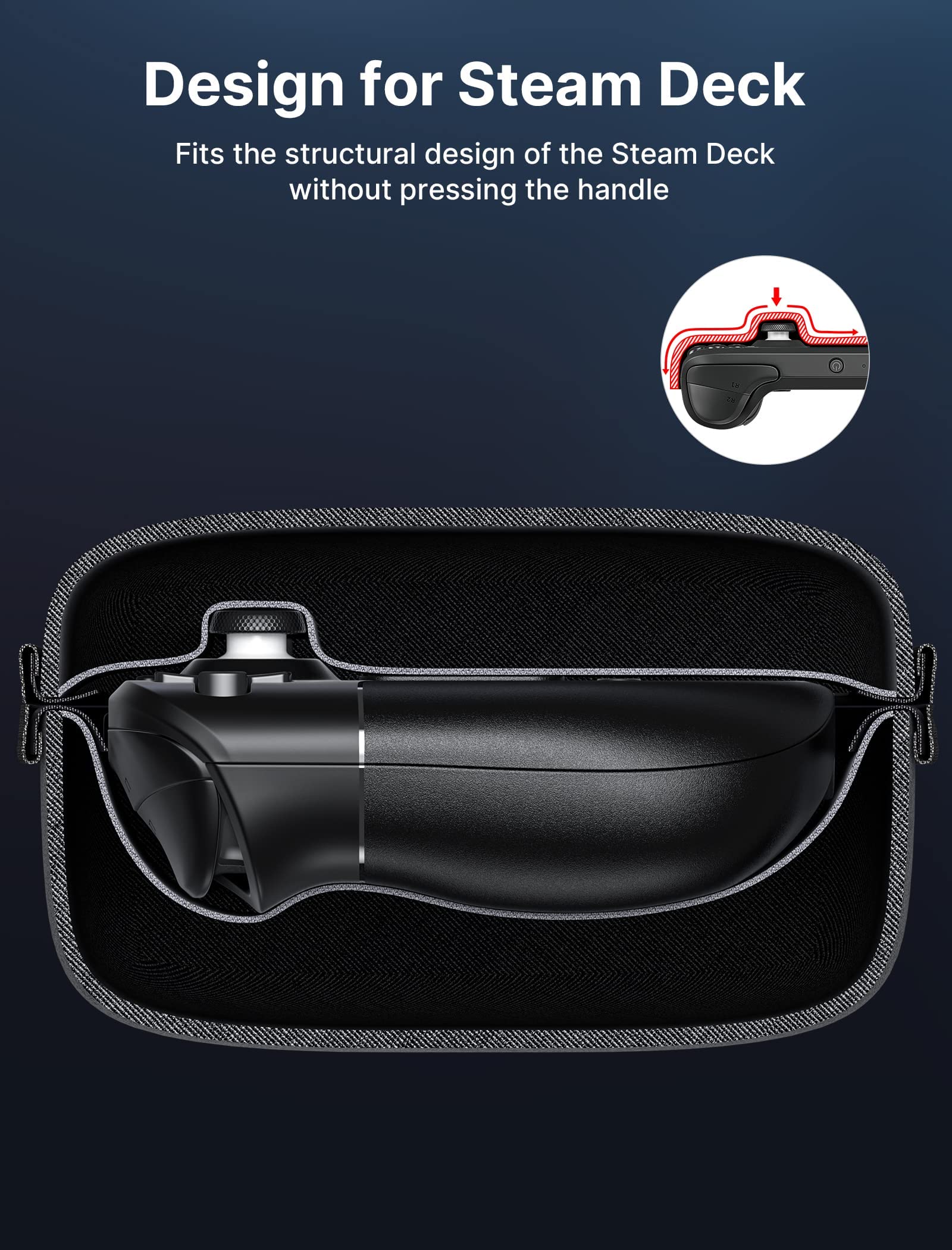 ZORBES Premium EVA Steam Deck Case with Large Storage Travel-Friendly Protective Carry Case Featuring Handheld/Fixed Modes, Soft Fleece Interior, Compatible with Steam Deck Accessories