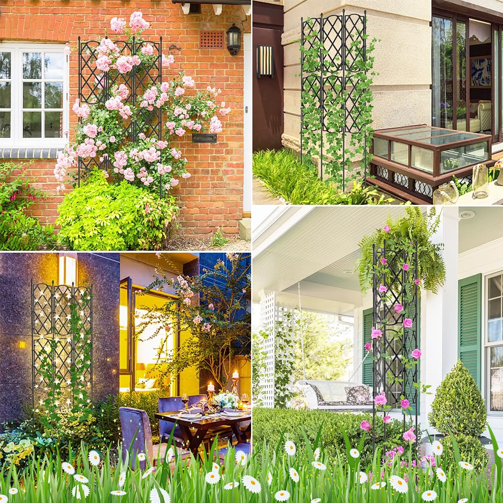 HASTHIP Trellis for Flower Bed DIY Assembly Upright Climbing Trellis for Plants Outdoor Indoor Plant Trellis for Flower Pots Decorative Climbing Trellis