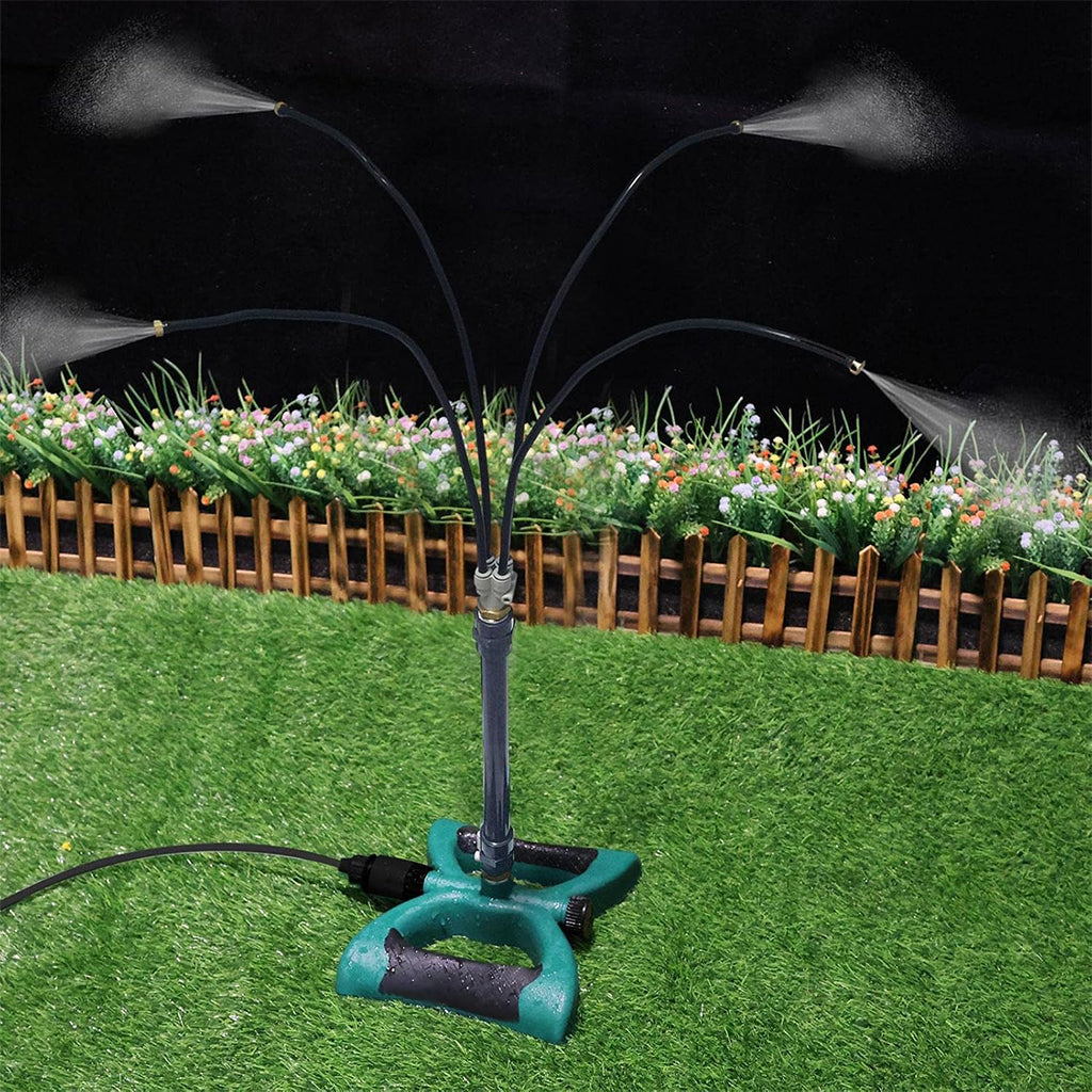 HASTHIP 10 Meters Misting System Flexible Multi-nozzle Water Spraying Device Outdoor Water Sprayer Garden Cooling System Free Standing Misting System Water Saving Mister for Patio, Garden, Backyard