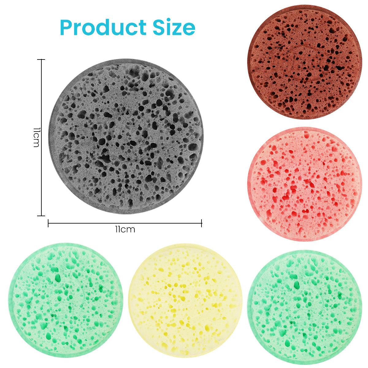 HASTHIP 6Pcs Kitchen Sponge Scrubber Pads Multi Color Coarse Cleaning Scrubbing Pads No-Mark Cleaning Sponge Pads for Pots, Sink, Dishes Reuseable Sponge Scrubbing Pads