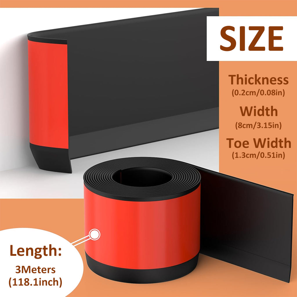 HASTHIP Wall Baseboard Molding Trim 3.15 Inch Wide Skirting, Self-Adhesive PVC Vinyl Backing, Flexible and Durable Peel and Stick Modern Black Trim for Home Decor, 3.15 Inch x 118.11 Inch