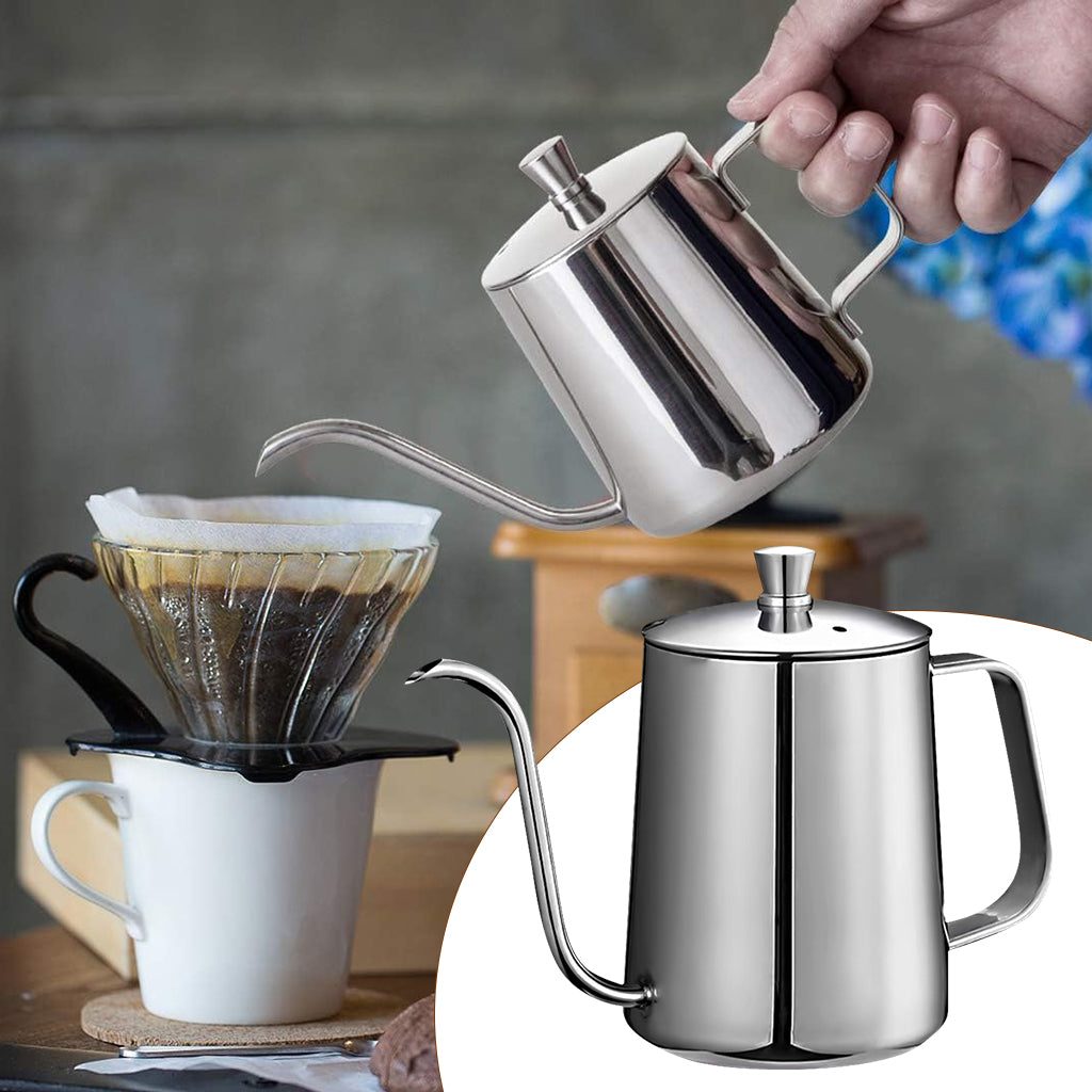 HASTHIP Pour Over Coffee Gooseneck Water Kettle with Lid 350ml Stainless Steel Coffee Pot Gooseneck Kettle Hand Drip Kettle Pour Over Coffee