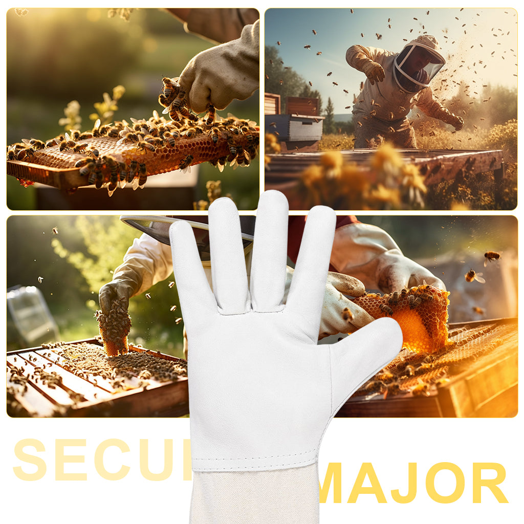 HASTHIP Beekeeping Gloves Elastic Cuff Elbow-length Protective Working Gloves Thicken Anti-slip Gardening Gloves Landscaping Gloves for Men Women, XL