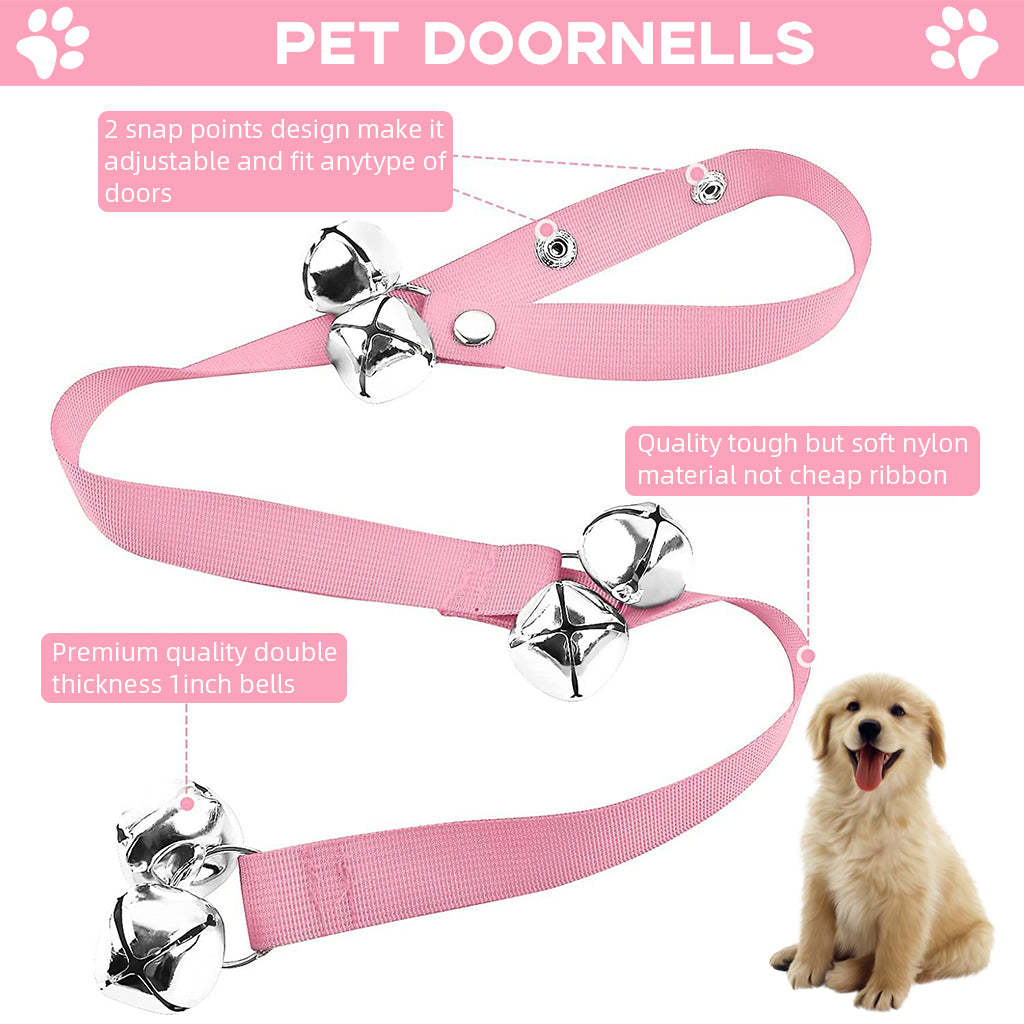 Qpets Dog Door Bell, Dog Training Bell for Potty Training, Going Out, Simple Instruction Dog Training Bell for Behavior Training & Communication Door Hanging Bell for Puppies, Adult Dog