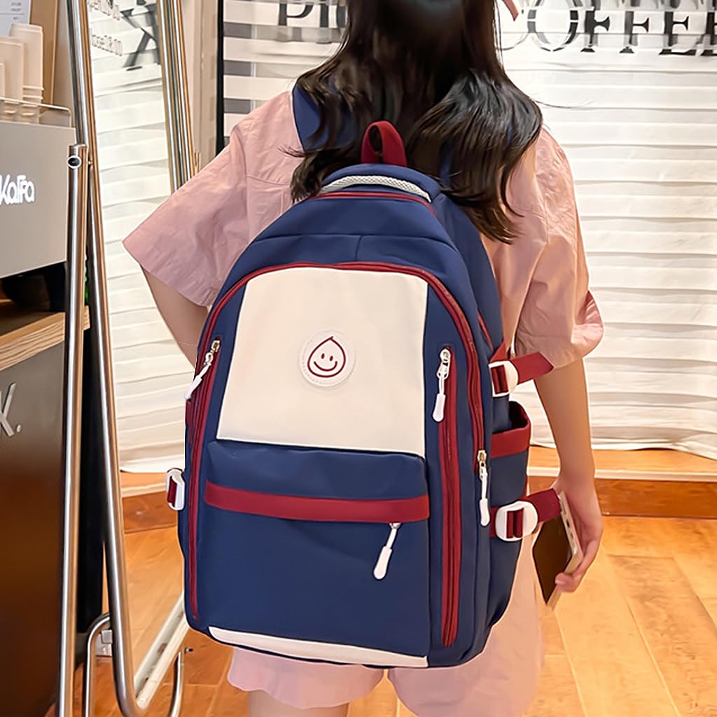 PALAY Travel Backpack Casual Backpack Nylon Backpack Girls School Backpack Lightweight Fashion Contrast Color Backpack Outdoor Travel Backpack Laptop Backpack