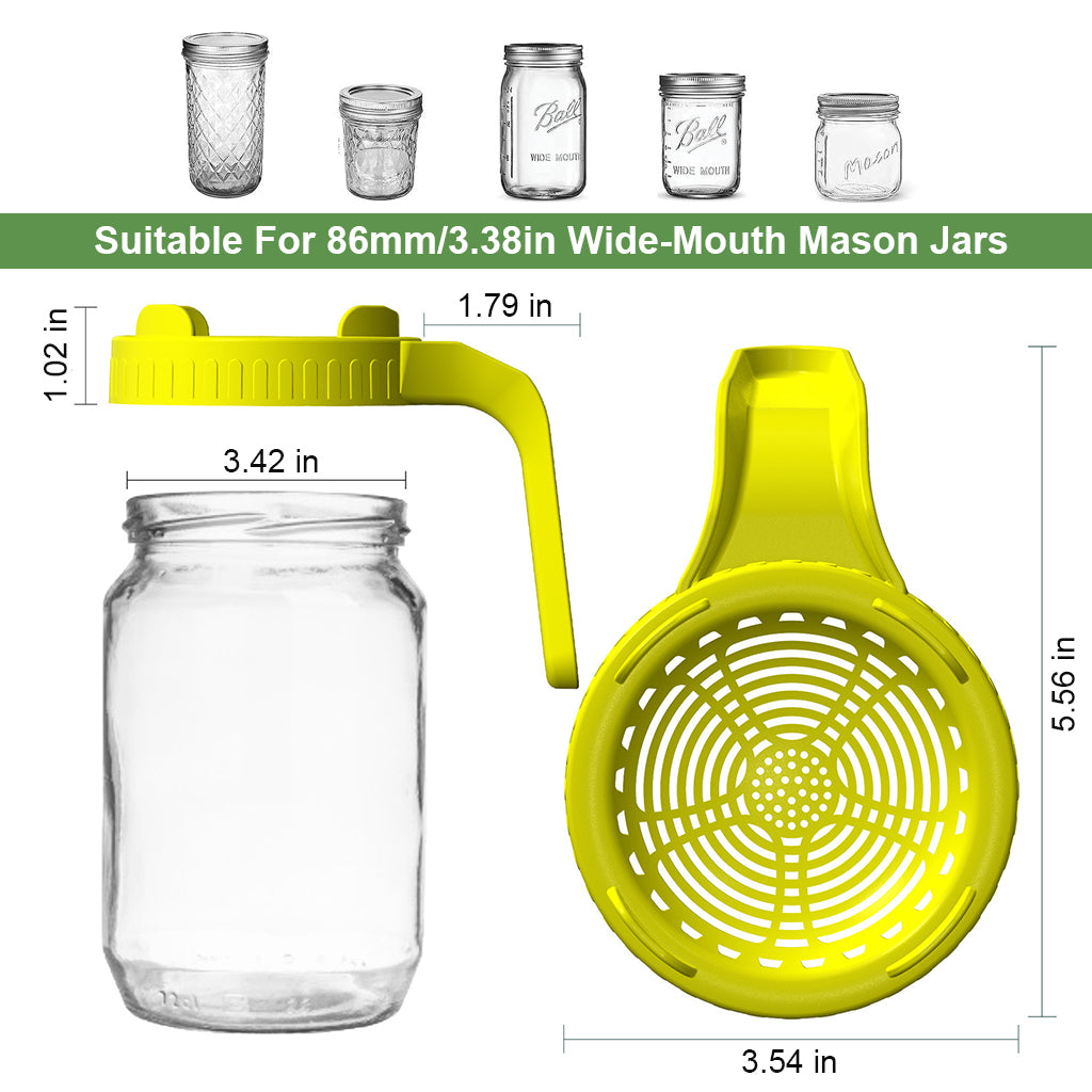 HASTHIP Seed Sprouting Jar with Lid 32Oz Glass Sprouting Mason Jar Ventilation PP Handled Lid Design Reuseable Glass Sprouting Mason Jar for Edible Sprouts, Mung Beans, Lentils