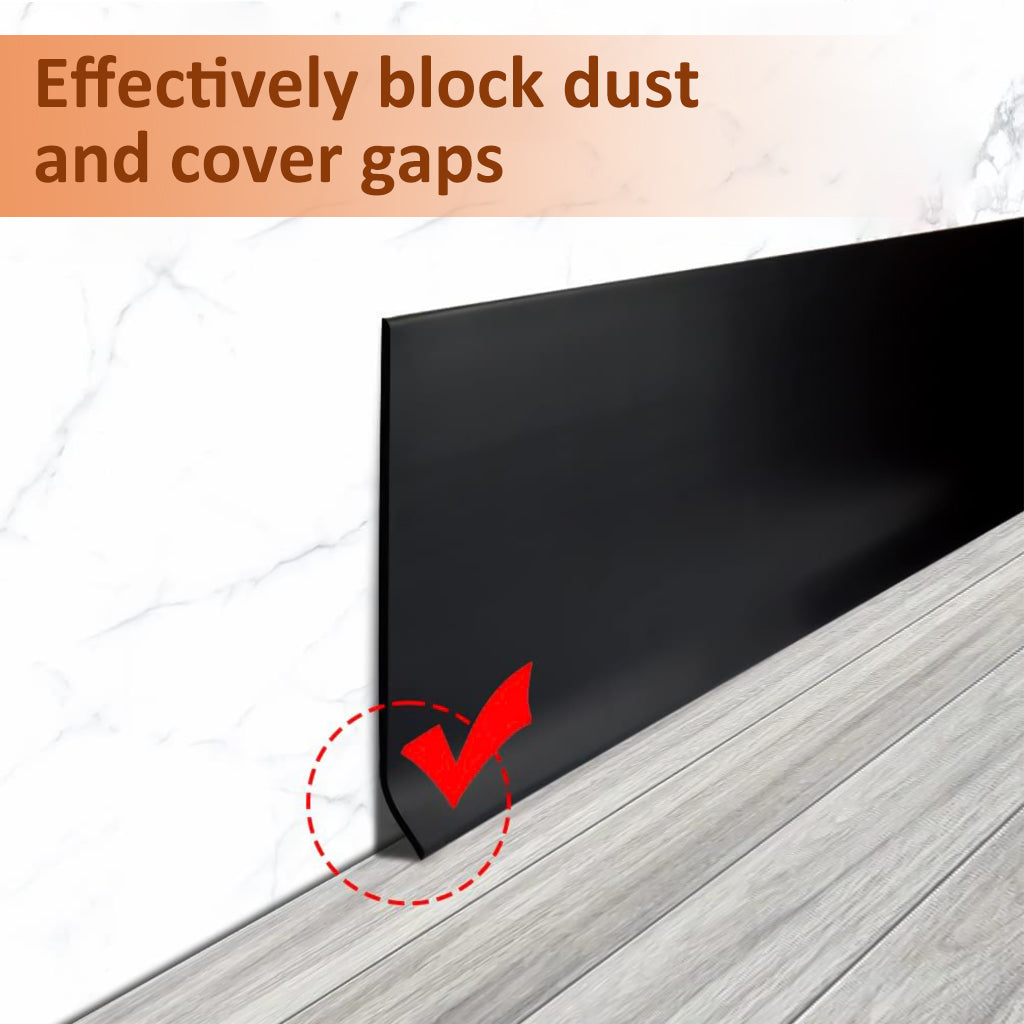 HASTHIP Wall Baseboard Molding Trim 3.15 Inch Wide Skirting, Self-Adhesive PVC Vinyl Backing, Flexible and Durable Peel and Stick Modern Black Trim for Home Decor, 3.15 Inch x 118.11 Inch