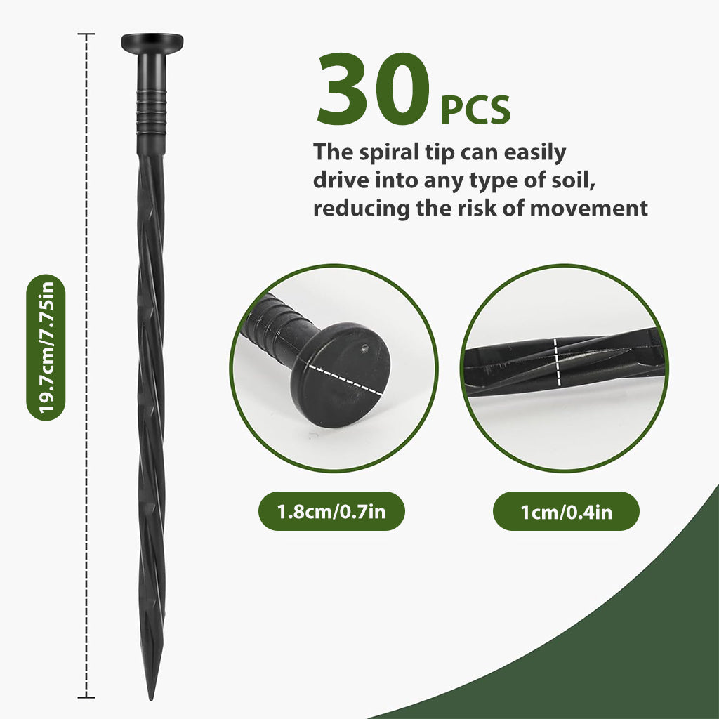 HASTHIP 30 Pcs Garden Stakes Landscape Staples for Securing Landscape Fabric, Outdoor Heavy Duty Tent Stakes, Multi Camping Windproof Nails, Plastic Ground Stakes Staples Securing Pegs (7.87 In)