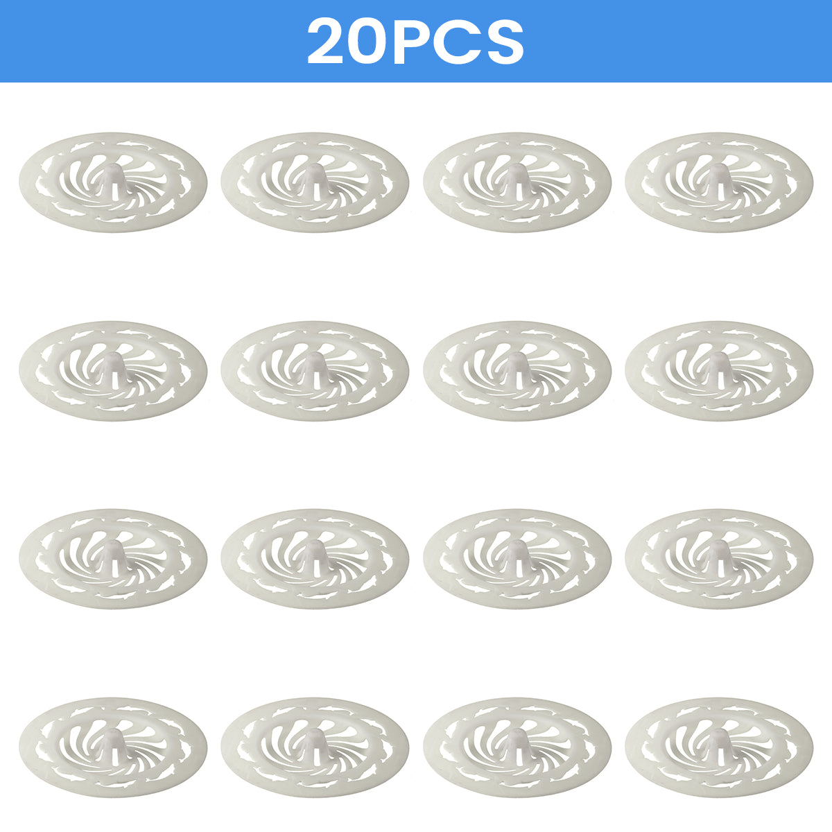 HASTHIP 20Pcs Sink Strainer Hair Catchers 3.35 inches Removable Hair Catchers for Sink Strainer PP Reuseable Anti-Clogging Drainer for Bathroom Floor Strainer
