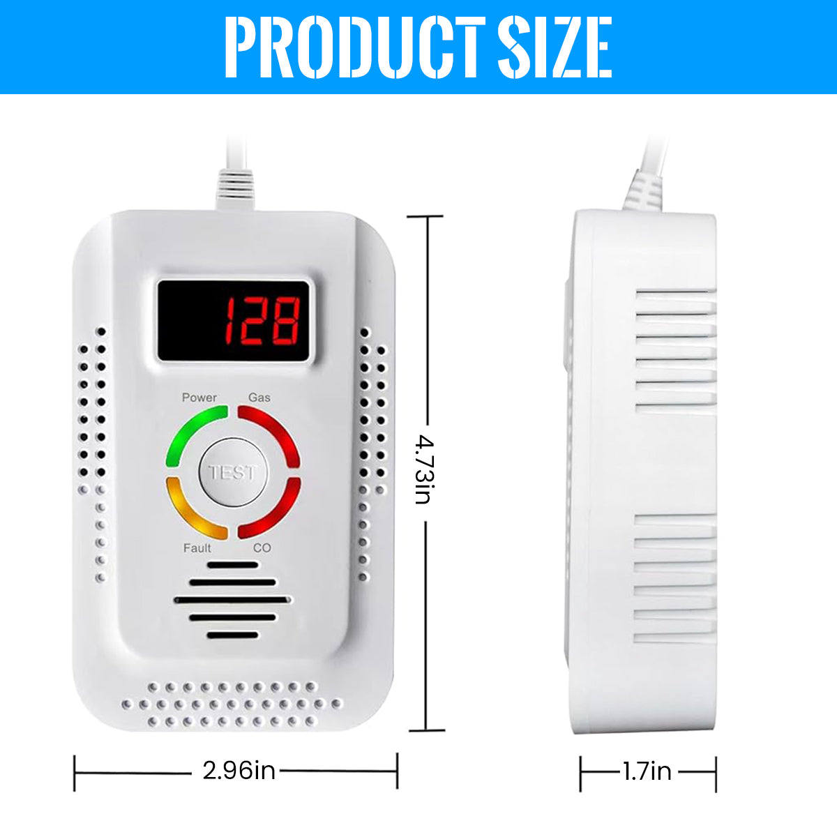 Serplex 2 in 1 Natural Gas Detector and Carbon Monoxide Detector, Carbon Monoxide Alarm with Sound and Light Alarm Gas Leakage Detector for CO, LNG, LPG, Gas Leak Detector Monitor Alarm for Kitchen