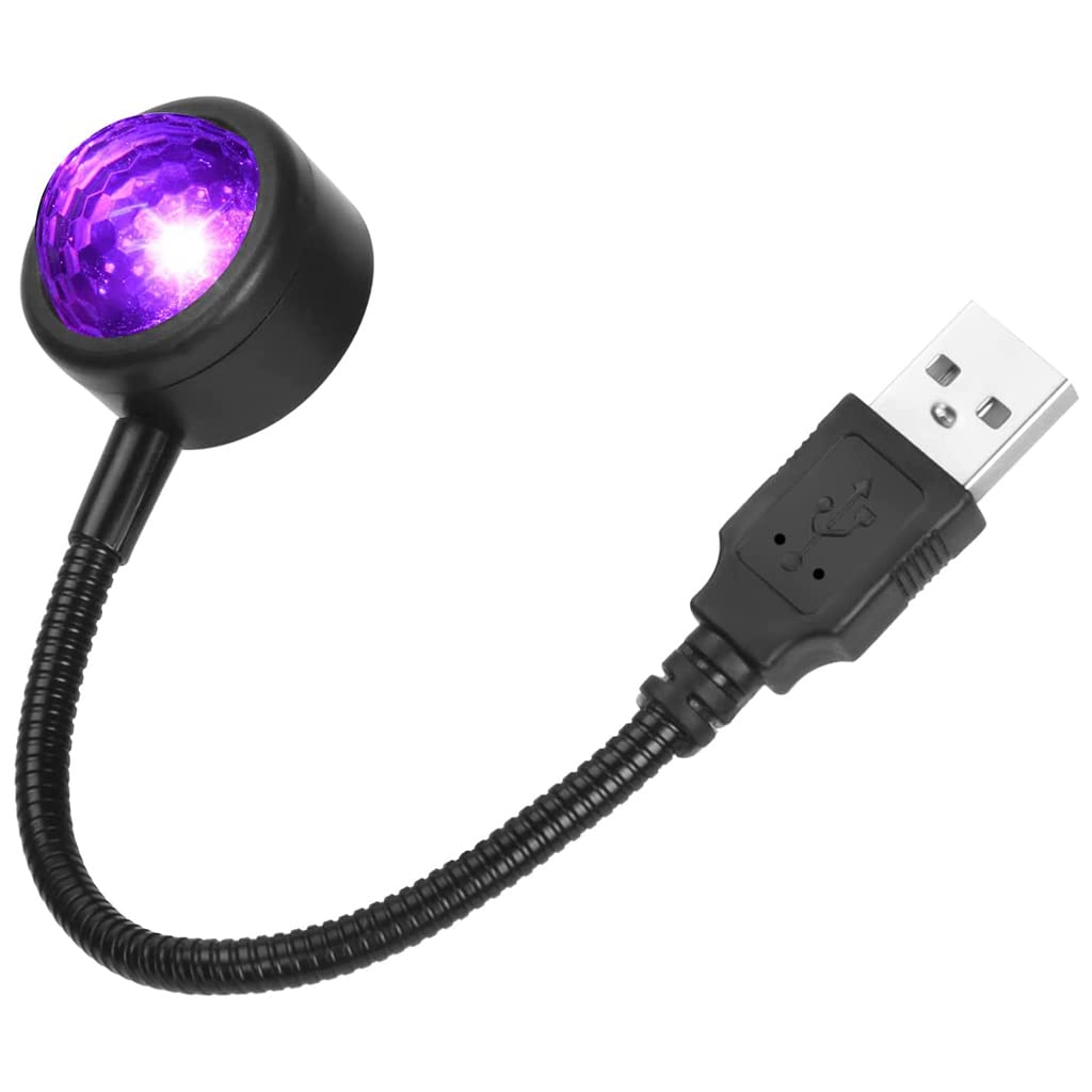 ZORBES LED Car Atmosphere Light, USB Car Roof Star Light Flexible Interior Car Night Lamp Decor, Atmosphere Ambient Star Light 360° Rotating Romantic Mini Disco Light RGB Light for Car