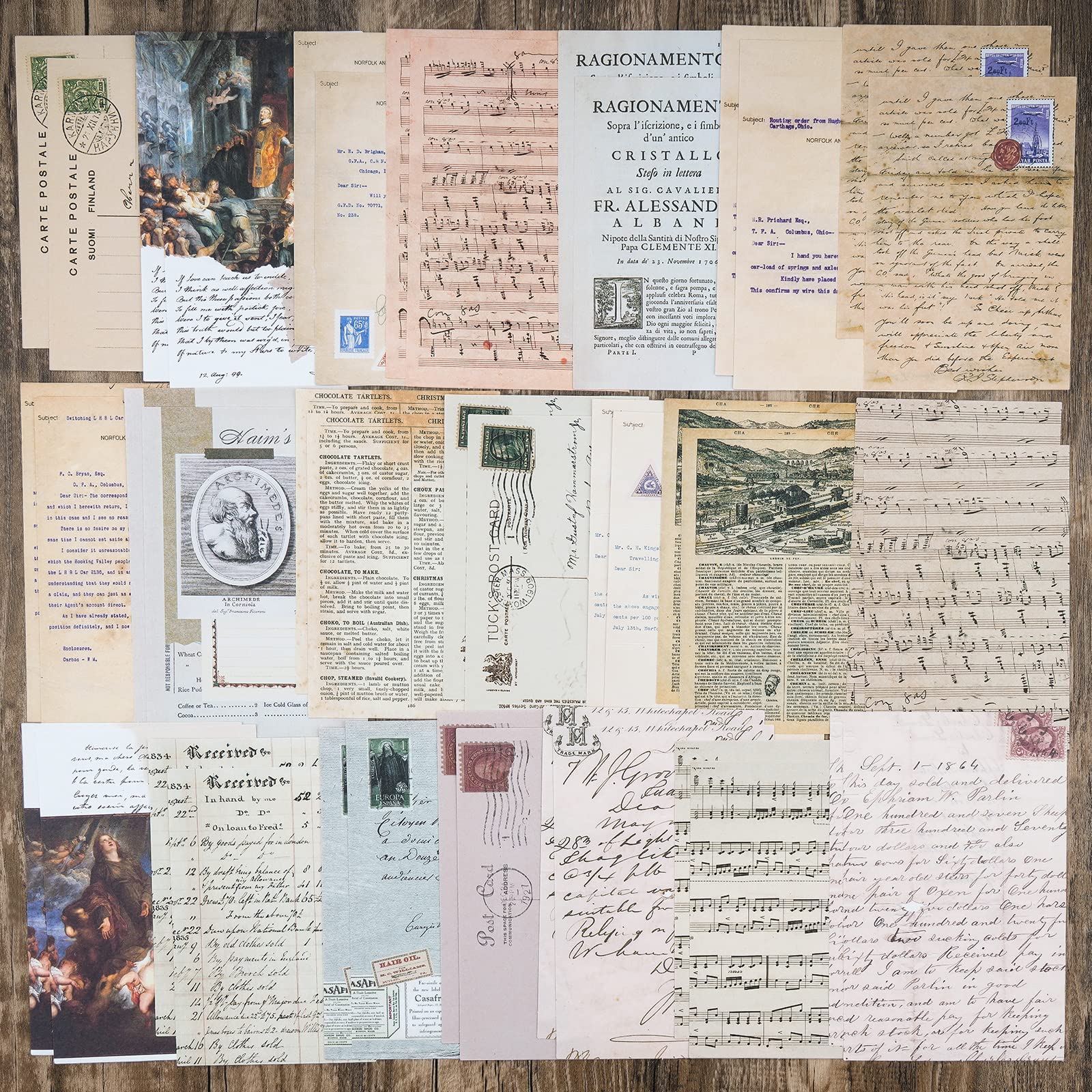 HASTHIP 200pcs Vintage Scrapbook Supplies Pack for Art Journaling Bullet Notebook DIY Album Sticker Vintage Journal Stickers Tape