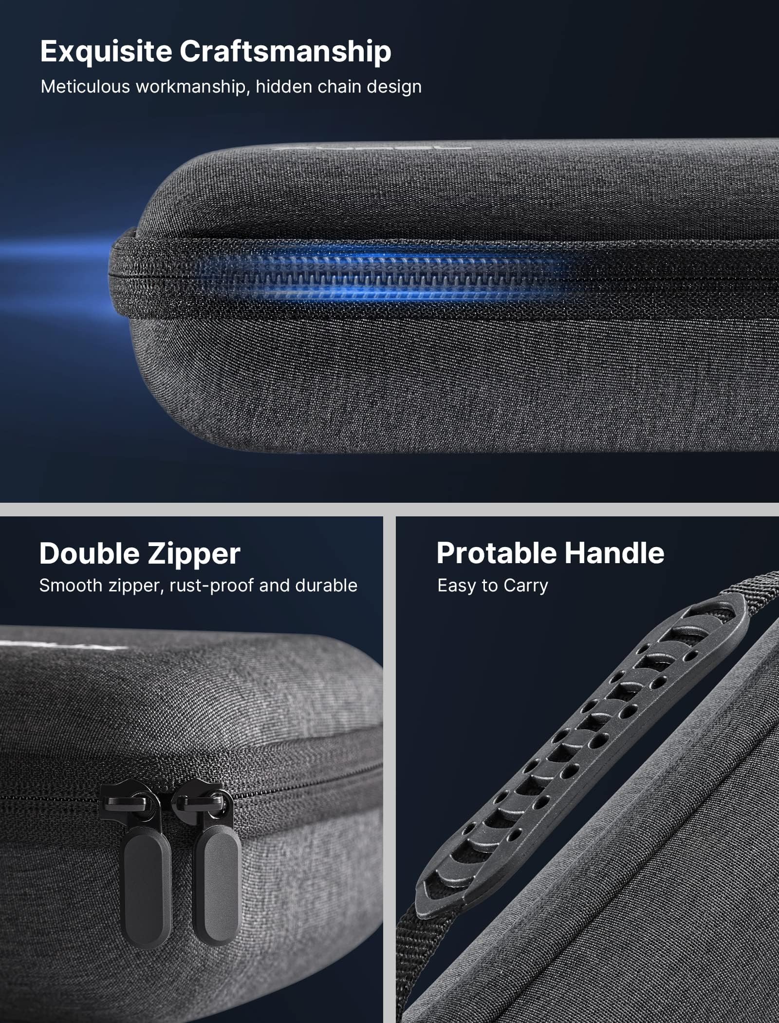 ZORBES Premium EVA Steam Deck Case with Large Storage Travel-Friendly Protective Carry Case Featuring Handheld/Fixed Modes, Soft Fleece Interior, Compatible with Steam Deck Accessories