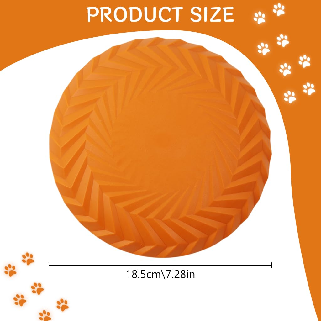 Qpets Dog Toy Throwing Disc 7.2'' TPR Flying Saucer Fun Flying Saucer Fly and Catch Outdoor Dog Toy Flying Disc Dog Sports Disc Chasing Toy for Training