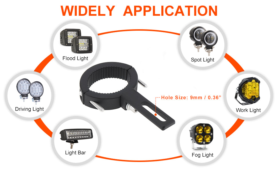 STHIRA® Motorcycle Spotlight Mount Brackets, Motorbike Tube Clamp Turn Signal Mounting Clamp Fog Light Holder