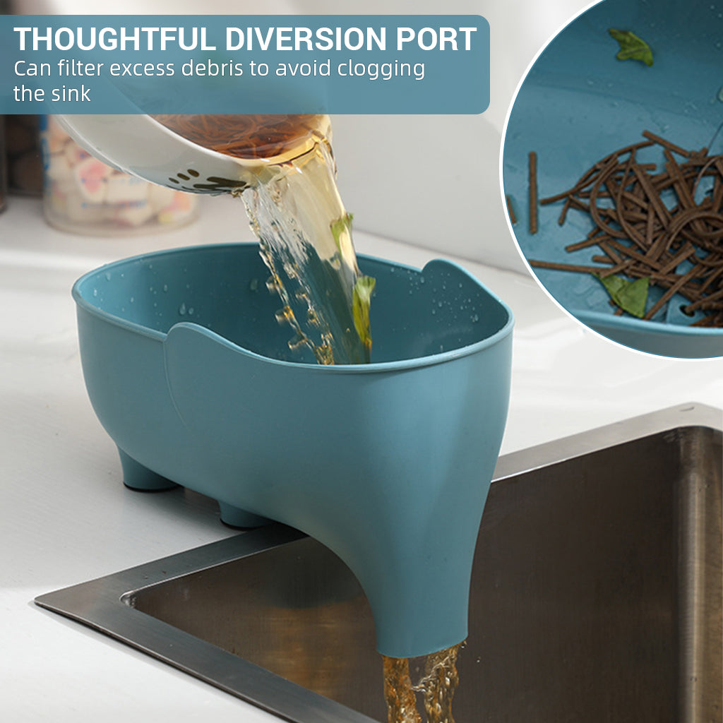 HASTHIP Vegetables Washing Basket Elephant Drainage Basket Fruit Basket for Draining Pasta Noodles Kitchen - Blue