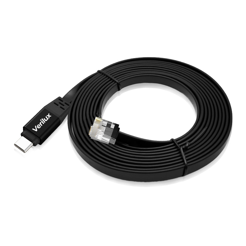 Verilux Type C to RJ45 NIC Adapter Cable 6.6ft Ethernet Cable High Speed 100Mbps 100Mbps RTL8152B NIC Chip, Wired Internet Connection Cable Compatible with Laptop, Tablets, Phone