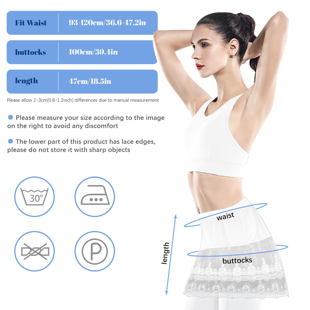 SANNIDHI Lace Shirt Extender for Women Layering, Y2K Skirt Overlay for Leggings, Fashion White Lace Edge Skirt for Layered, Versatile Underskirts Layering Clothing Accessories for Jeans, Trousers