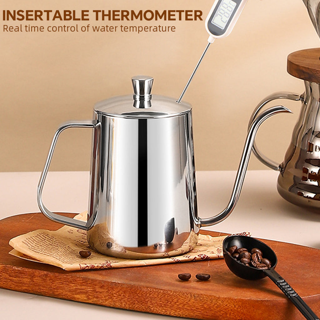 HASTHIP Pour Over Coffee Gooseneck Water Kettle with Lid 350ml Stainless Steel Coffee Pot Gooseneck Kettle Hand Drip Kettle Pour Over Coffee