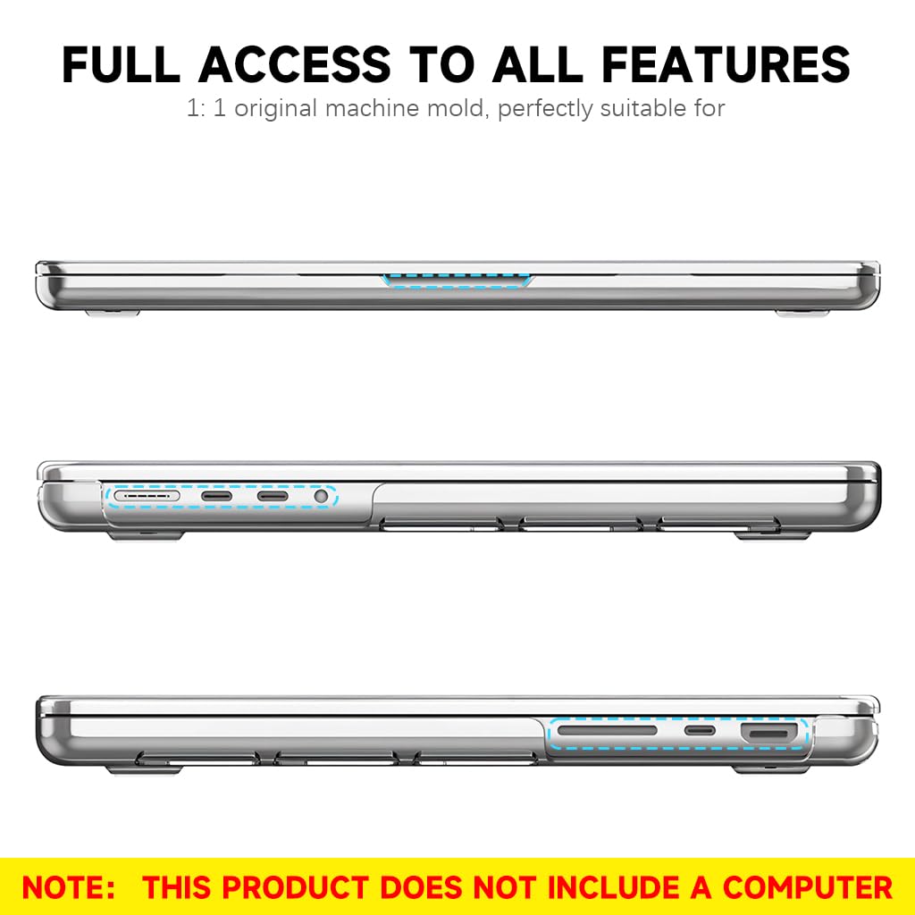 ZORBES Laptop Case Cover for MacBook Pro M4 14 Inch Transparent Laptop Case Fashion Cover Transparent Laptop Case Cover Compatible with MacBook Pro M4 A3112 /A3185 /A3401 /A2992 /A2918/ A2779/ A2442