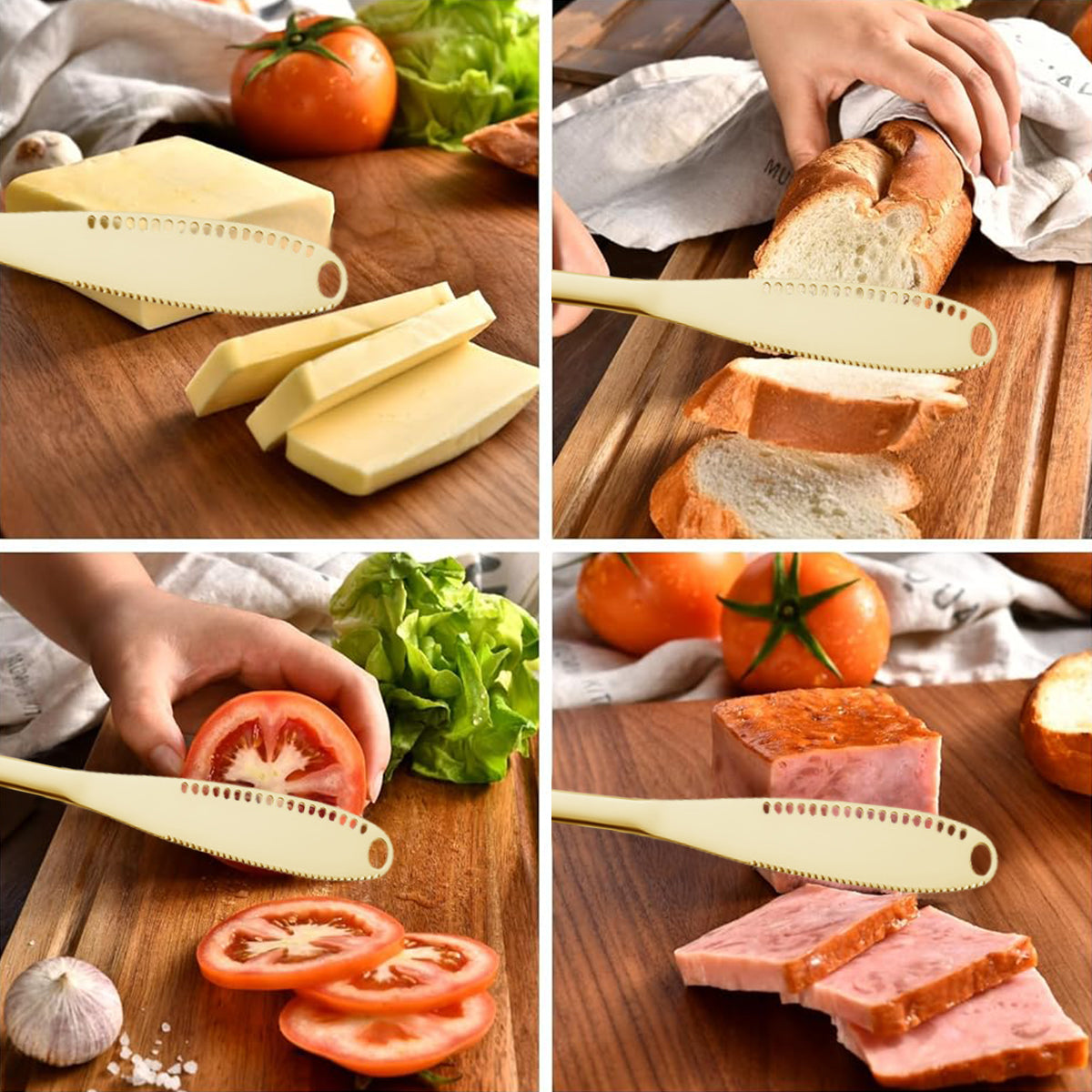 HASTHIP Butter Spreaders Set of 2Pcs 304 Stainless Steel Utility Spreader Serrated Edge Spreaders Butter Slicer Peanut Jam Spreaders