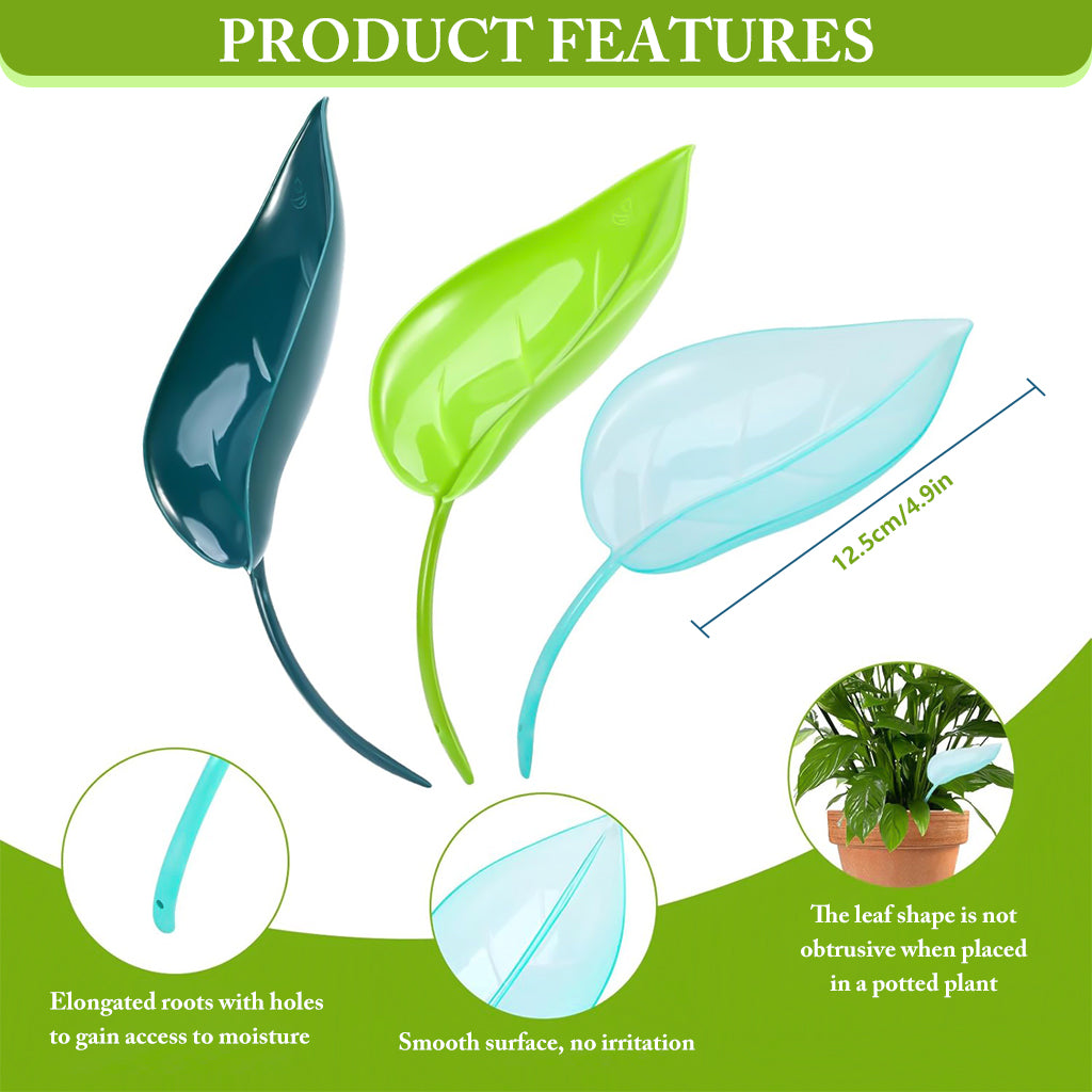HASTHIP 3Pcs Small Plant Pot Watering Tools Slow Watering Tool Creative Decorative Leaf Shape Watering Gentle Watering Channel Funnel for Indoor Plants Small Desk Plant Office Plant