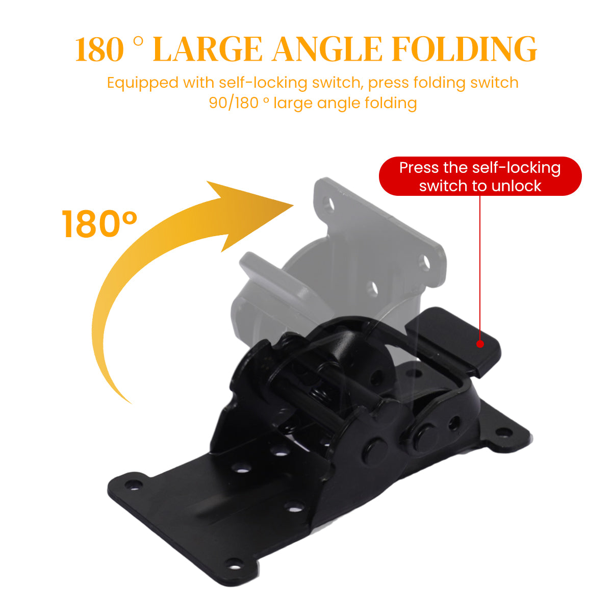 Serplex 4pcs Folding Table Brackets with Screw Set Folding Table Metal Folding Hinge with Self Lock Folding Table Assemble Accessories Tools Foldable Hinges for Folding Table Leg