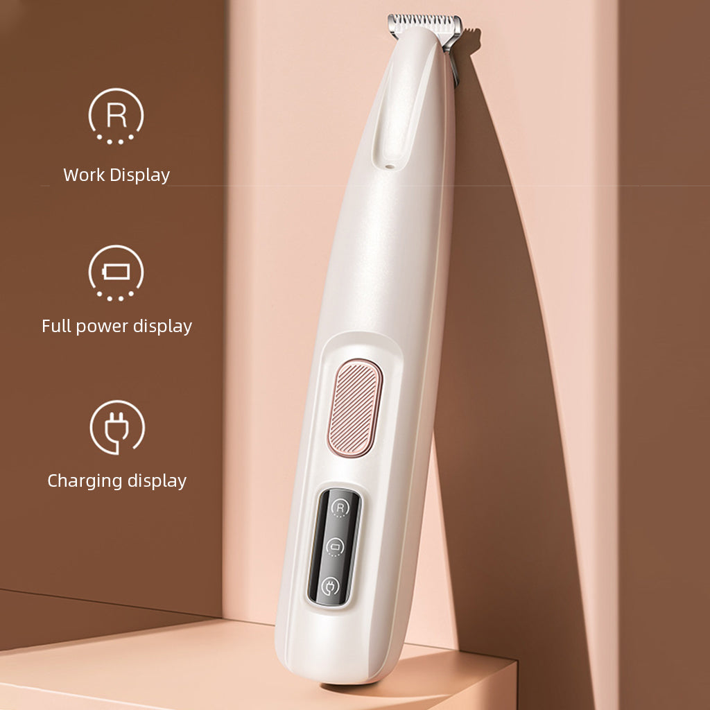 Qpets USB Dog Trimmer with LED Cats Dogs Paws Trimmer Detailing Hair Trimmer Electric USB Cordless Pet Grooming Hair Trimmer for Face, Paws, Under The Tail
