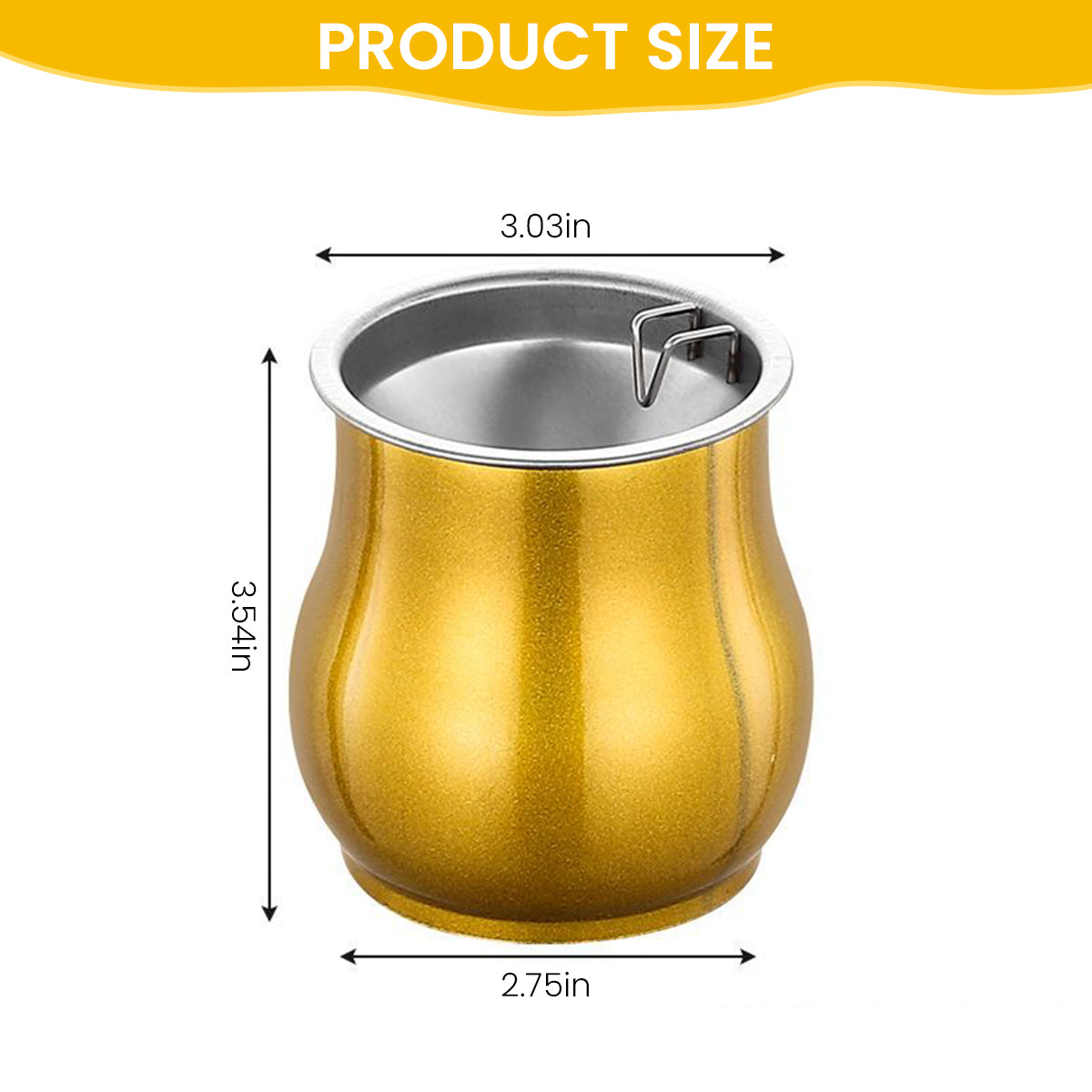 HASTHIP Car Ash Tray Stainless Steel Ashtray, Gold Windproof Ashtray with Funnel Lid, Car Ash Tray Table Ash Tray for Home Office, 3.54x2.75inch (Gold)