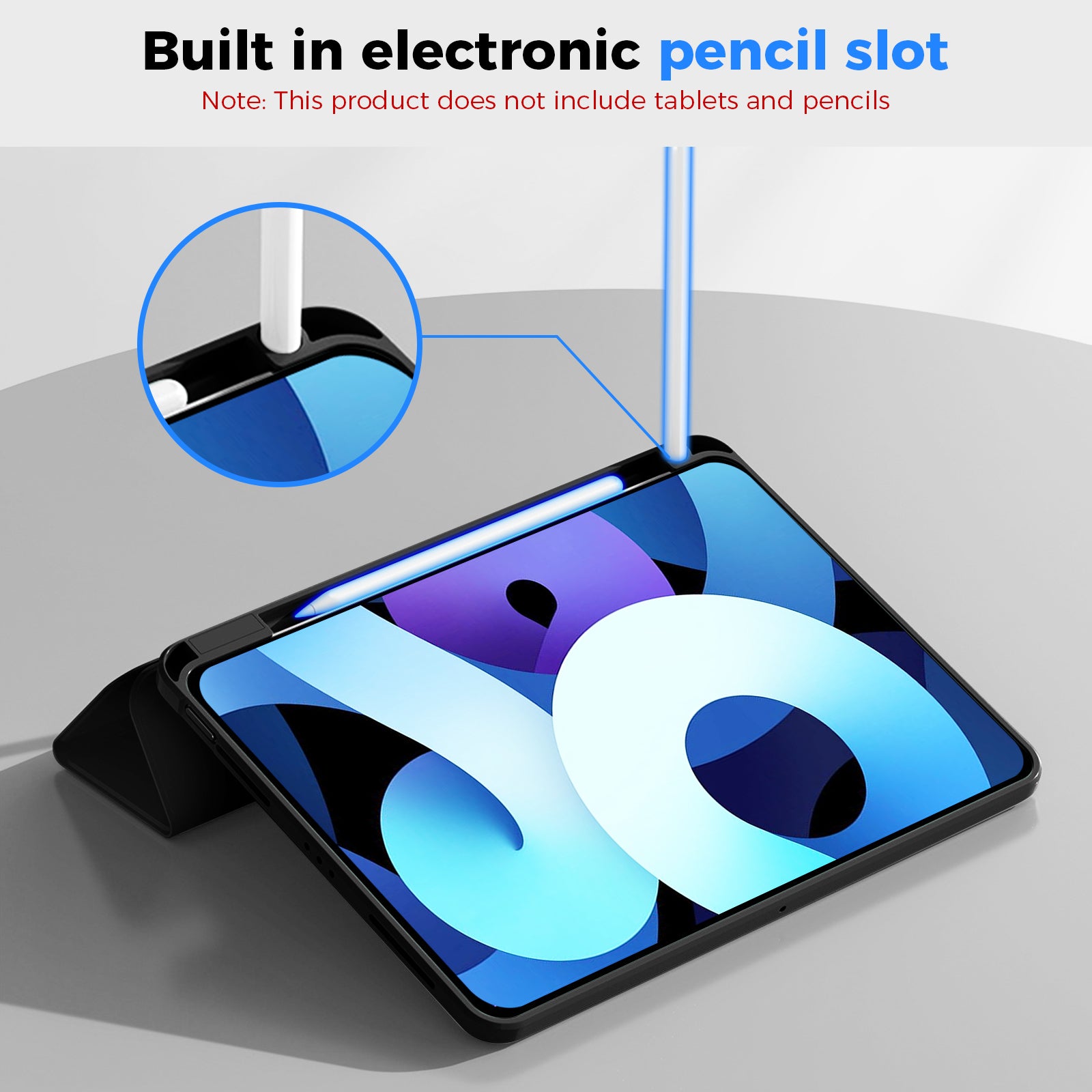 ZORBES PU Protective Cover for iPad 10th Gen, Creative 2 in 1 Protective Tablet Cover Desk Stand with 360 Degree Adjustable Viewing Angle Sleek Protective Cover for iPad 10th Gen 10.9 inch 2022