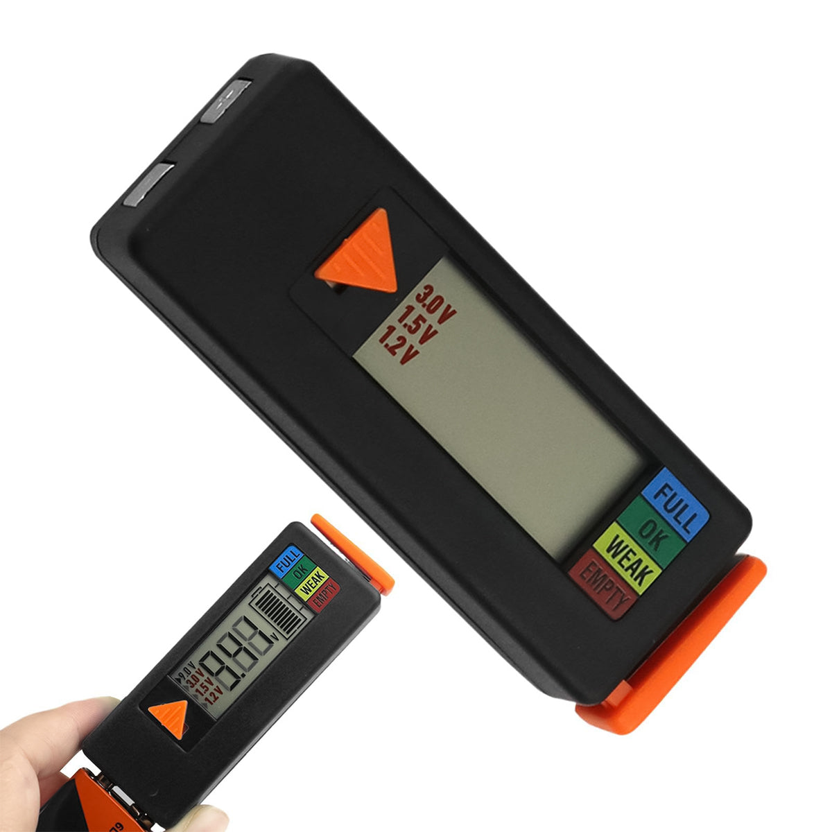 Serplex Battery Tester Universal Battery Votage Tester Checker, LCD Digital Battery Capacity Tester for C Battery AA Battery AAA Battery D Battery N Battery 9V Battery /1.5V/3V Button Cell
