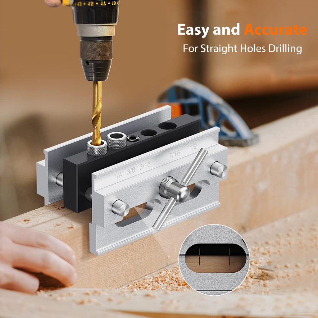 Serplex Auto Center Punch Tool Woodworking Hole Punching Guide with 6 Bushings Wooden Drill Guide Drill Jig Drill Template for Woodworking