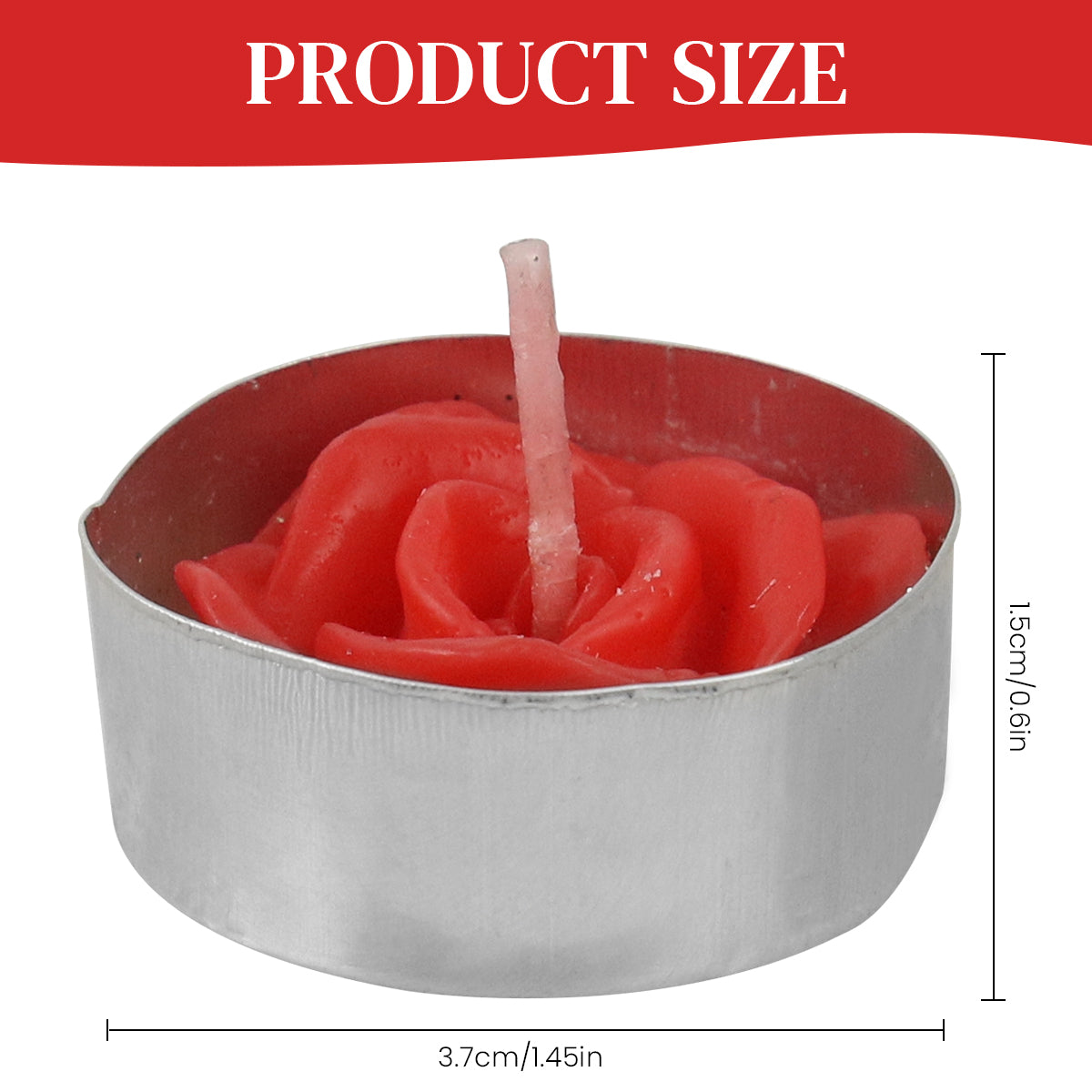 HASTHIP 12 Pack Rose Candles for Decoration Tealight Candles Smokeless Red Rose Candles Natural Unscented Candles Burns Upto 3 Hours Tealight Candles Gifts for Women, Girlfriend, Wife