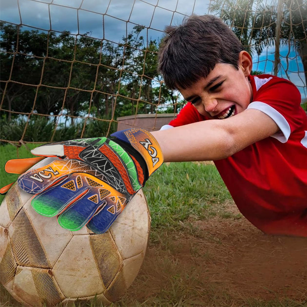 HASTHIP Soccer Gloves, Goalie Gloves, Goalkeeper Gloves with Fingersave, Ultimate Grip Football Goalie Gloves with Strong Receiver, American Football for Men, Boys, Youth, Adult, Kids