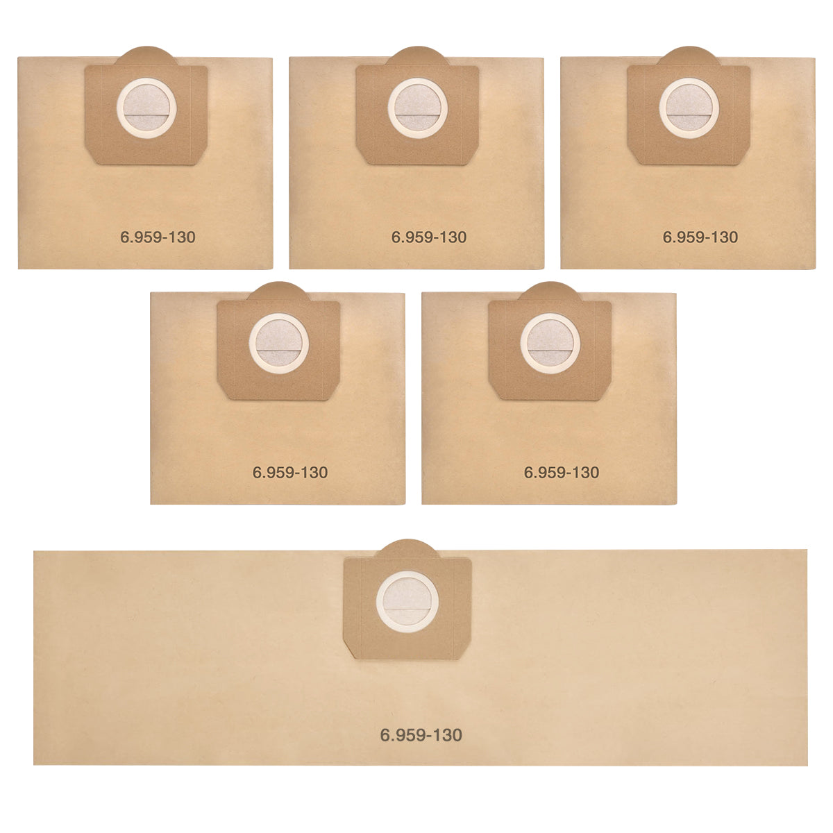 Verilux 6Pcs Vacuum Cleaner Dust Bags for Karcher Vacuum Cleaner WD3/MV3 Dry Use Replacement 6.959-130 Paper Filter Bags for Karcher WD3/MV3