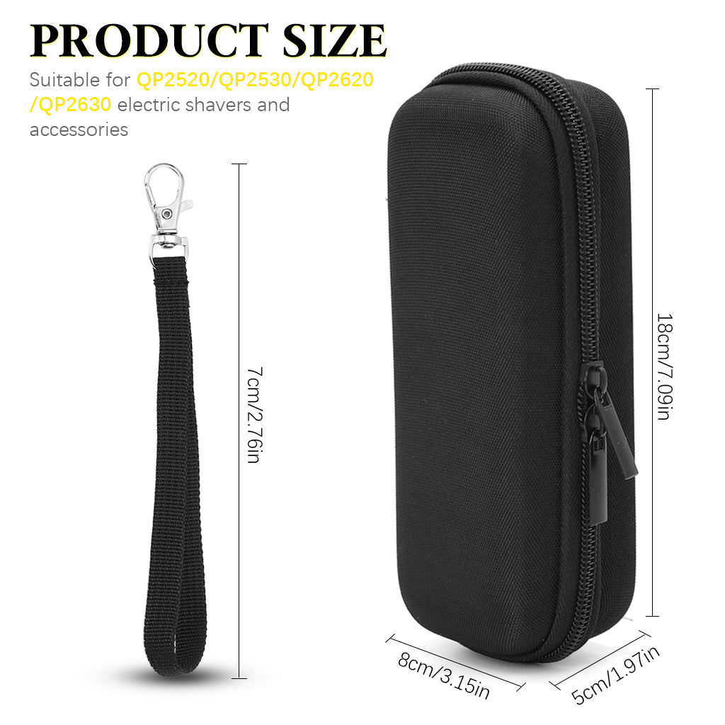 HANNEA Hard Case for Electric Trimmer and Shaver, Hard Travel Case for QP2520/ QP2530 /QP2620 /QP2630 Men's Electric Trimmer Shaver and Attachments (Case Only)