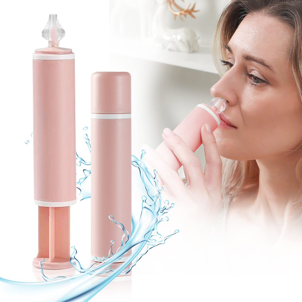 HANNEA Nasal Rinser 60ml Portable Adult Nasal Wash Nose Syringe Cleaner Soft Silicone Nozzle Design Portable Manual Neti Pots for Sinus with Personal Case
